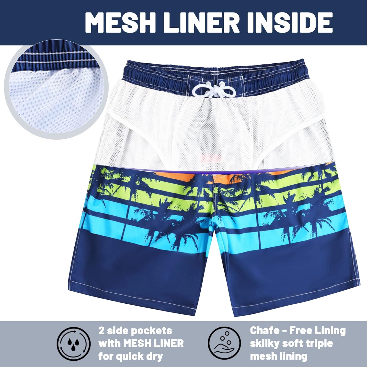 Bañador para hombre de secado rápido boardshorts para hombre, trajes de baño para hombre con forro de malla - Imagen 29 de 127