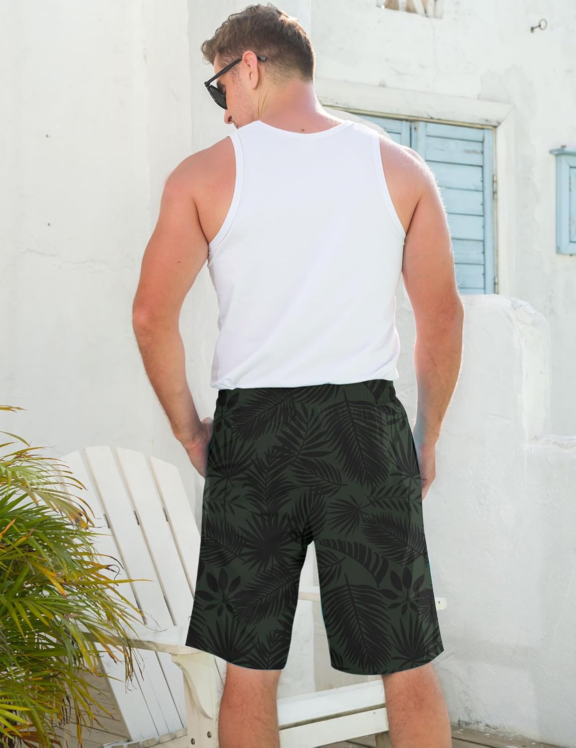 Mens Swim Trunks with Compression Liner 9'' Inseam Quick Dry Swimsuit Shorts - Picture 101 of 155