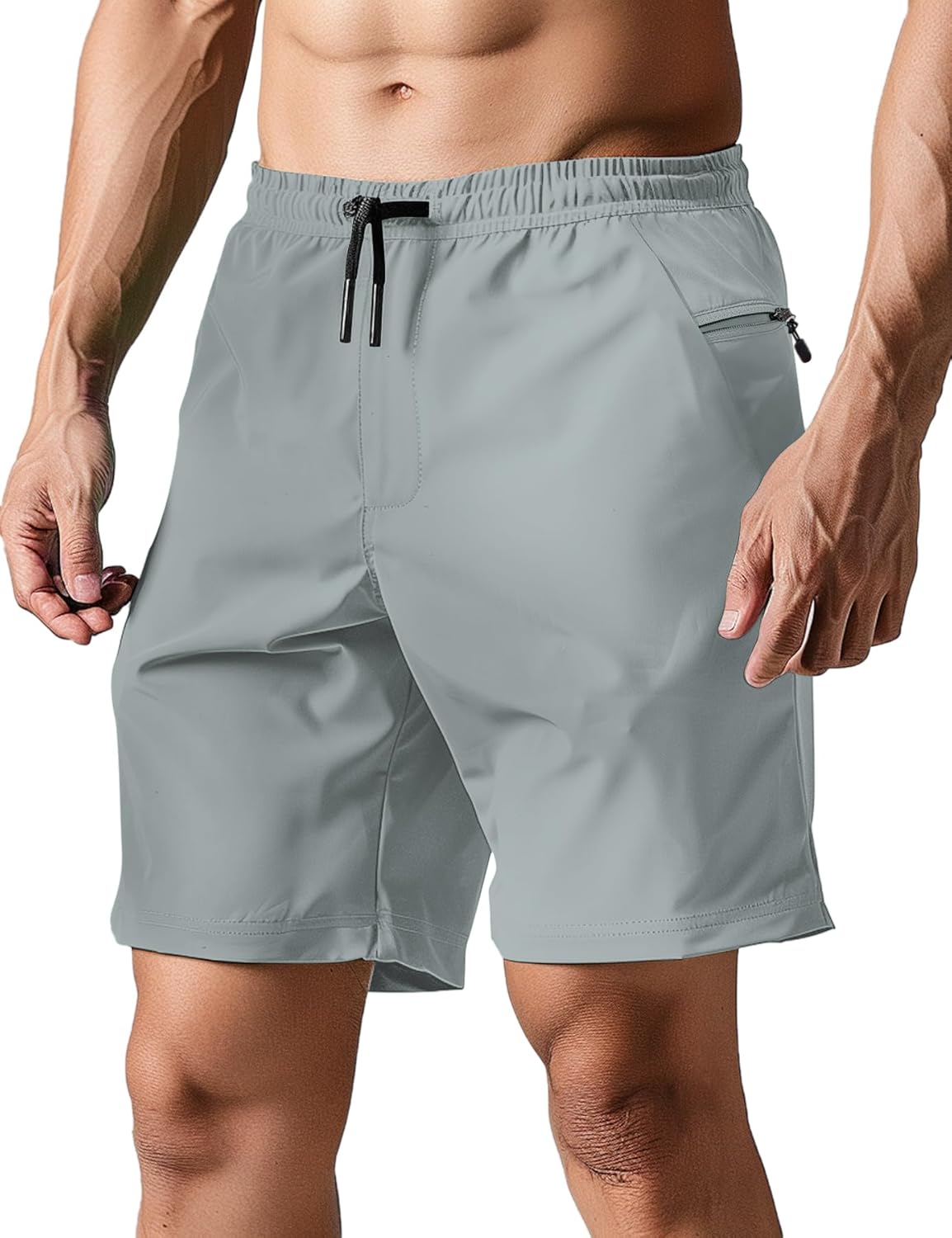 Herren Badehose Liner Boardshorts schnelltrocknend Badeshorts mit Reißverschlusstaschen - Bild 57 von 61