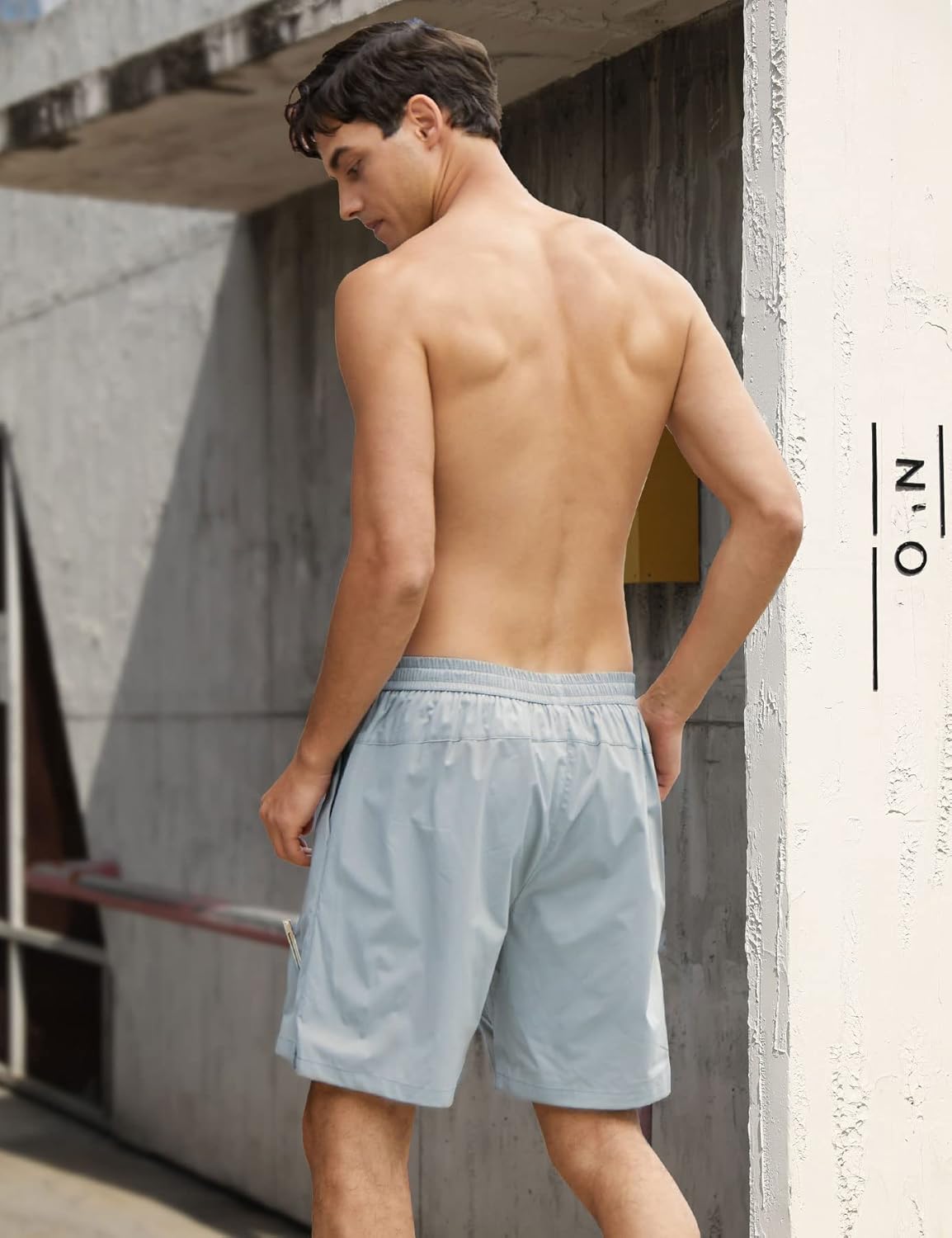 Herren Badehose Liner Boardshorts schnelltrocknend Badeshorts mit Reißverschlusstaschen - Bild 60 von 61