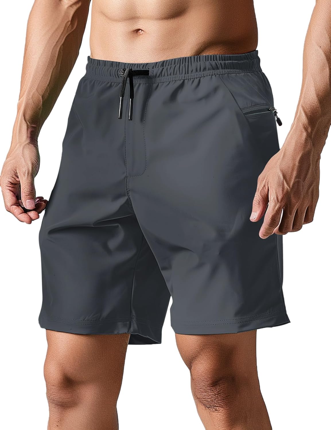 Herren Badehose Liner Boardshorts schnelltrocknend Badeshorts mit Reißverschlusstaschen - Bild 27 von 61
