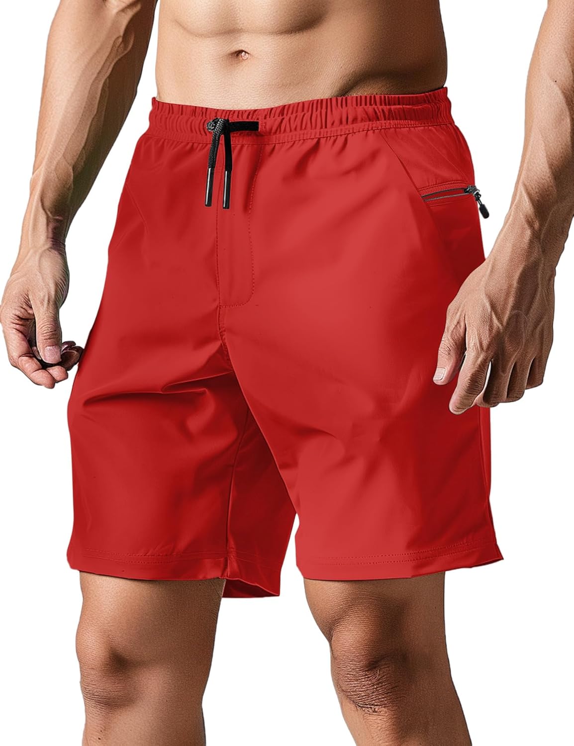 Herren Badehose Liner Boardshorts schnelltrocknend Badeshorts mit Reißverschlusstaschen - Bild 47 von 61