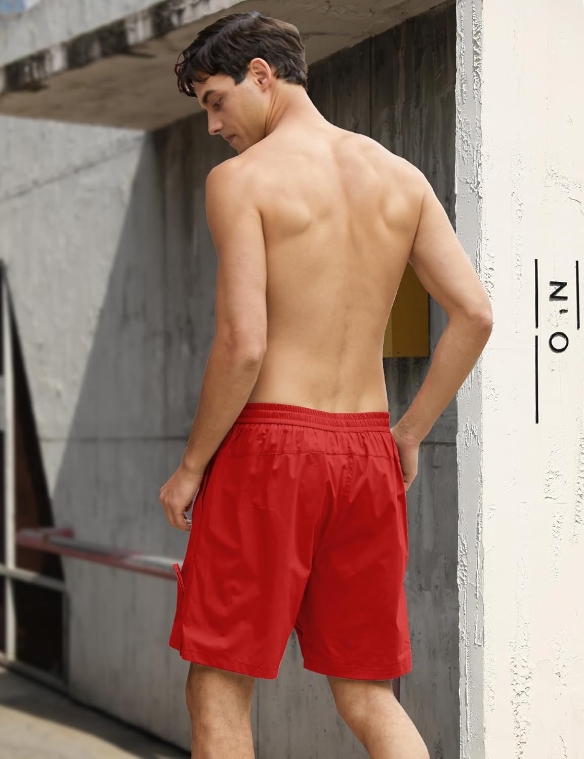 Herren Badehose Liner Boardshorts schnelltrocknend Badeshorts mit Reißverschlusstaschen - Bild 49 von 61