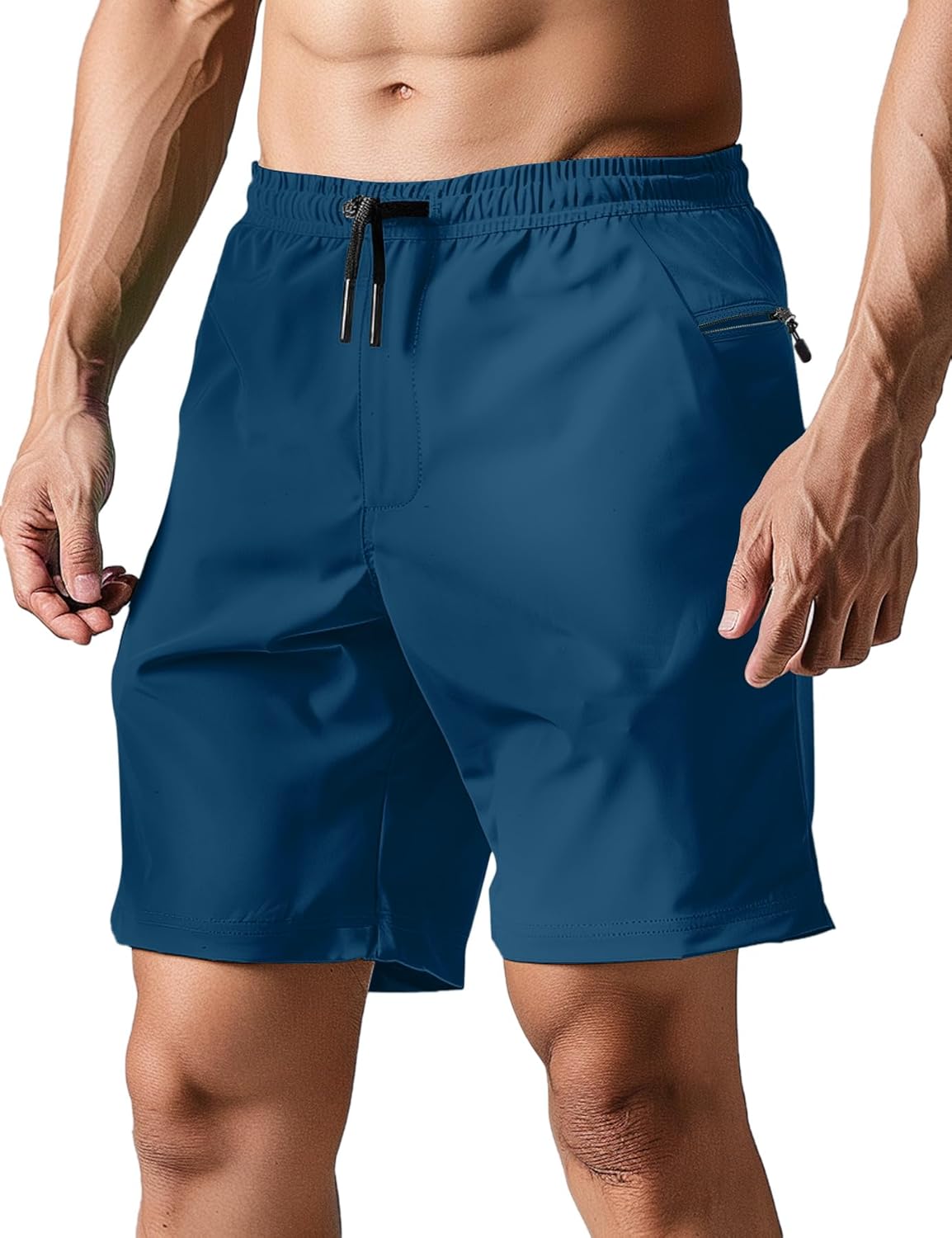 Herren Badehose Liner Boardshorts schnelltrocknend Badeshorts mit Reißverschlusstaschen - Bild 37 von 61