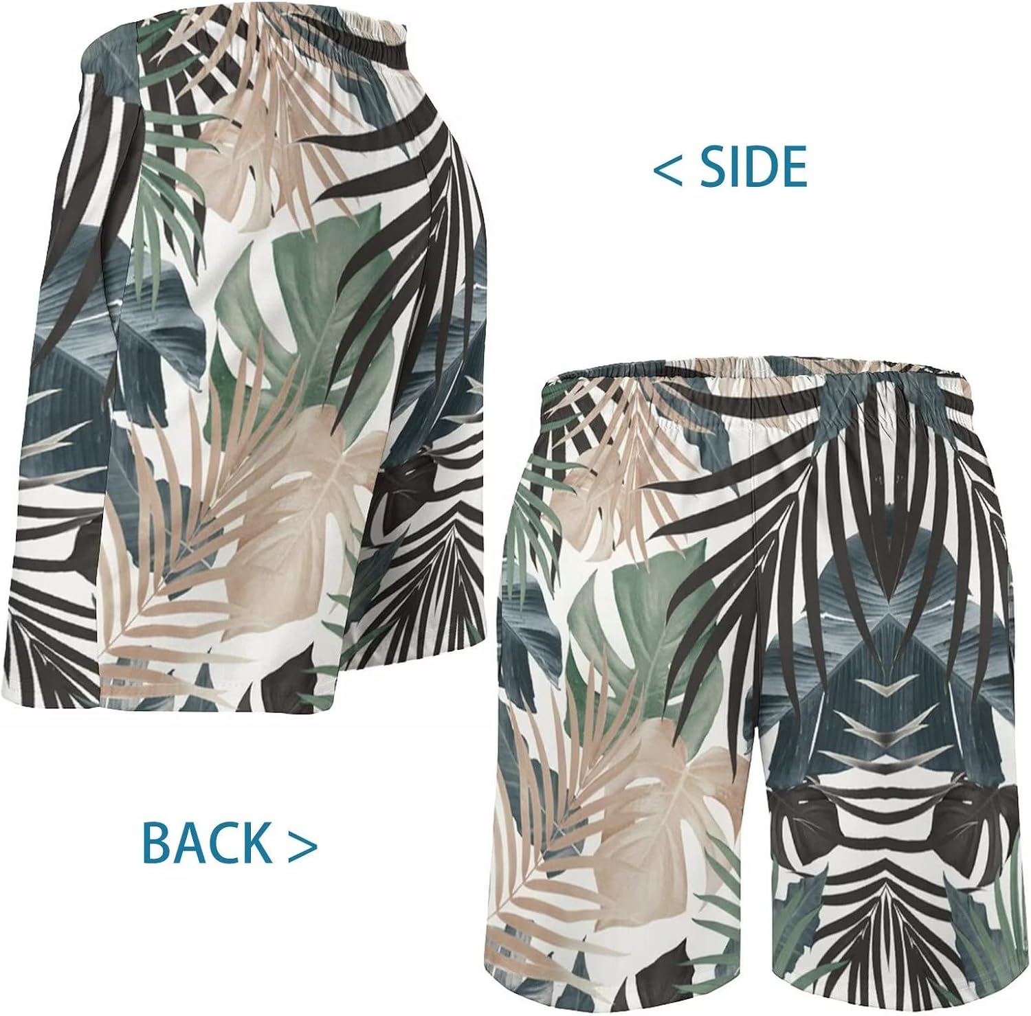 Men's Swim Trunk Hawaiian Mesh Lining Swimsuits Beach Shorts with Pockets - Picture 24 of 138