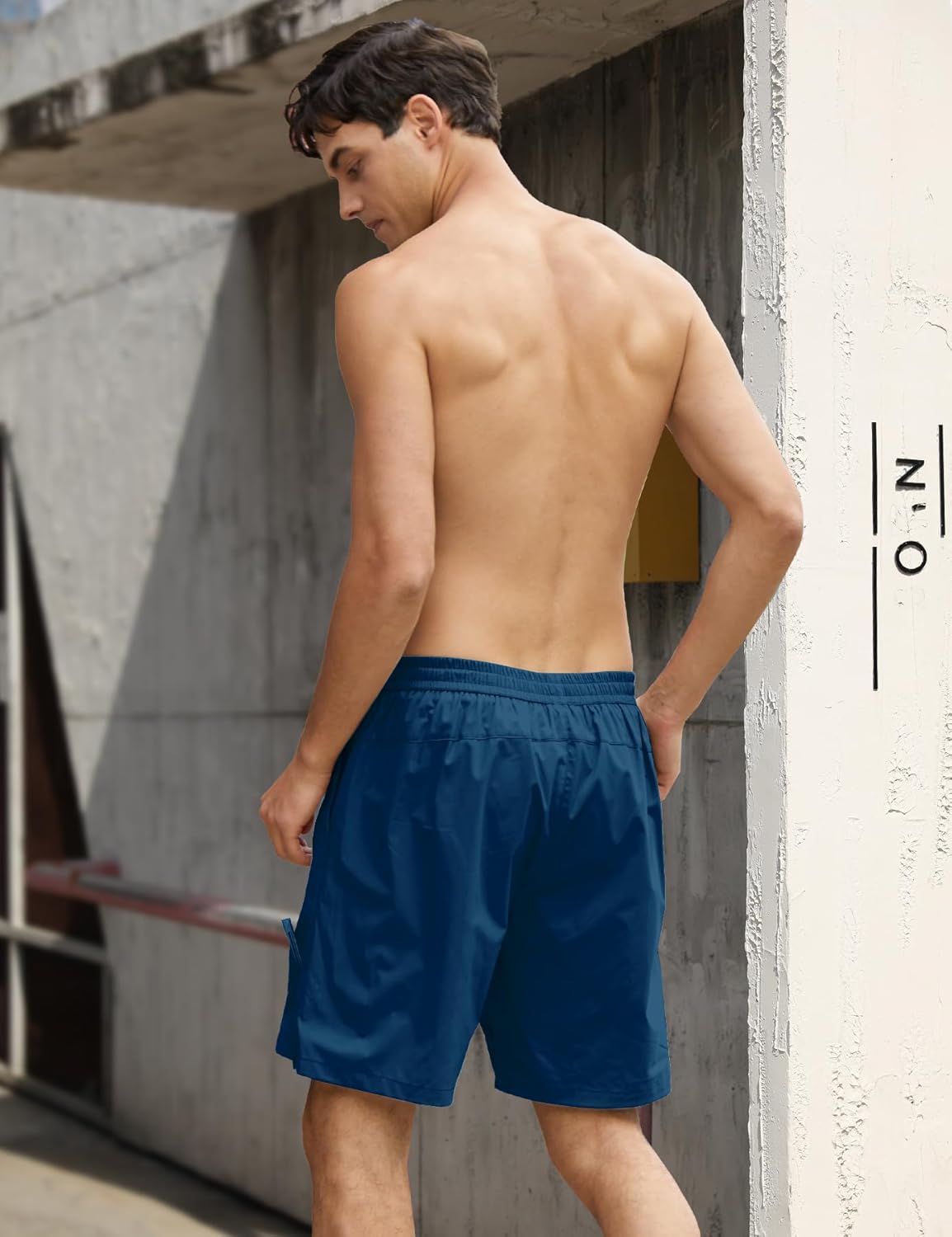 Herren Badehose Liner Boardshorts schnelltrocknend Badeshorts mit Reißverschlusstaschen - Bild 40 von 61
