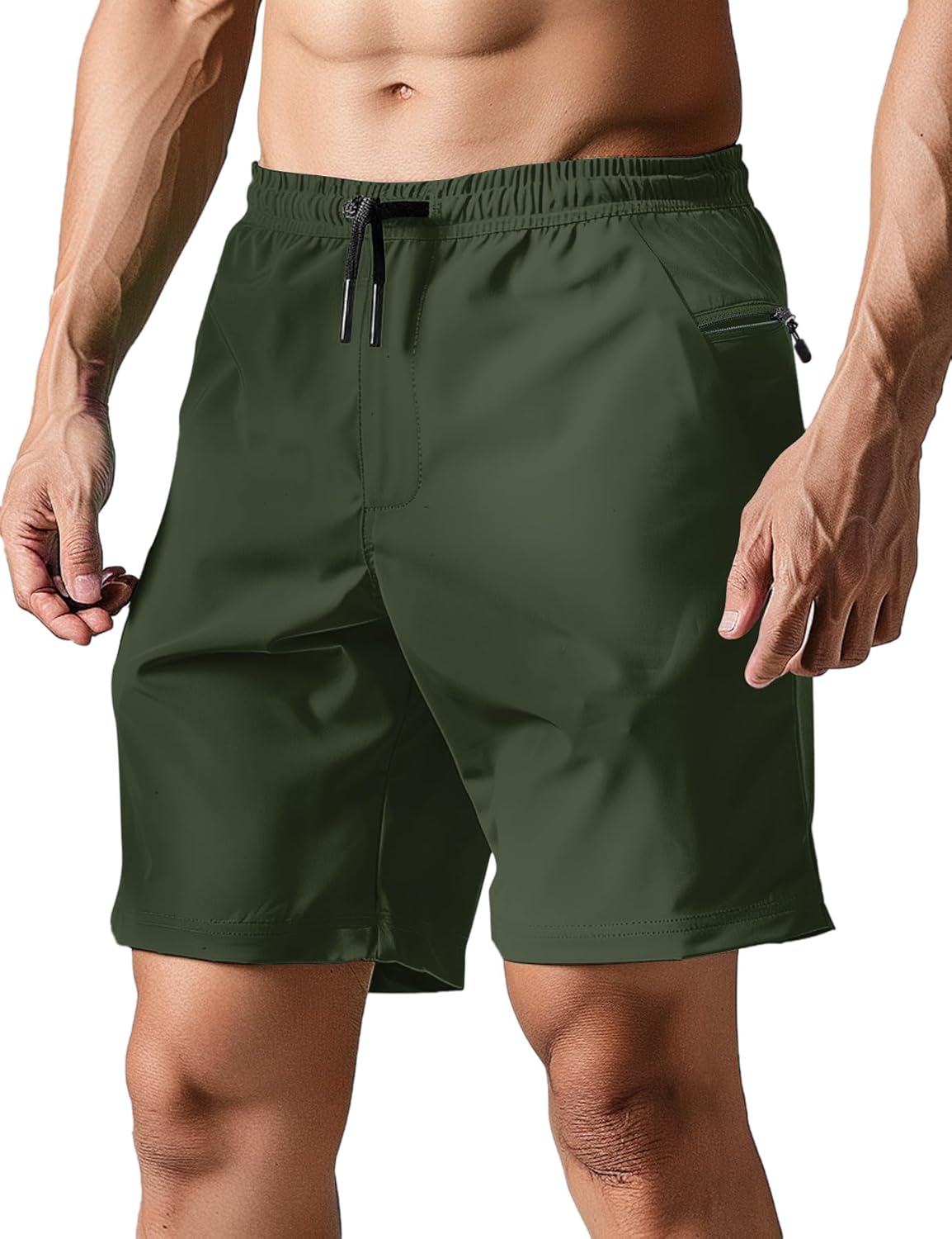 Herren Badehose Liner Boardshorts schnelltrocknend Badeshorts mit Reißverschlusstaschen - Bild 32 von 61