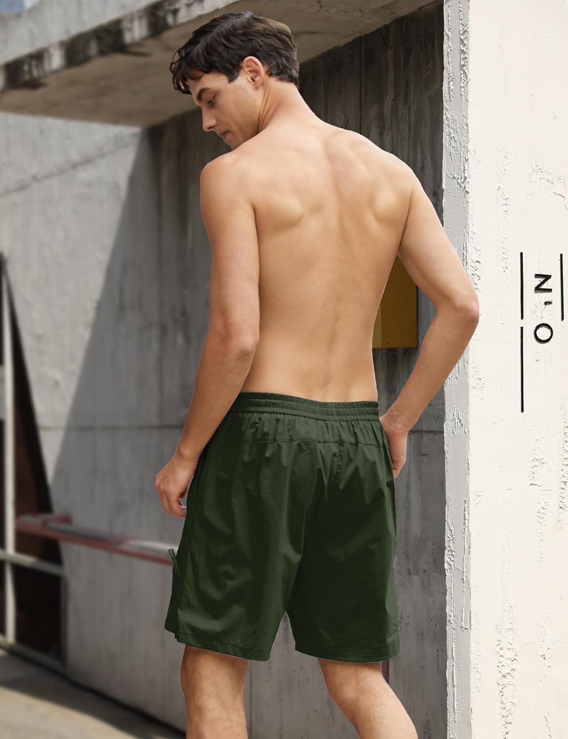 Herren Badehose Liner Boardshorts schnelltrocknend Badeshorts mit Reißverschlusstaschen - Bild 35 von 61