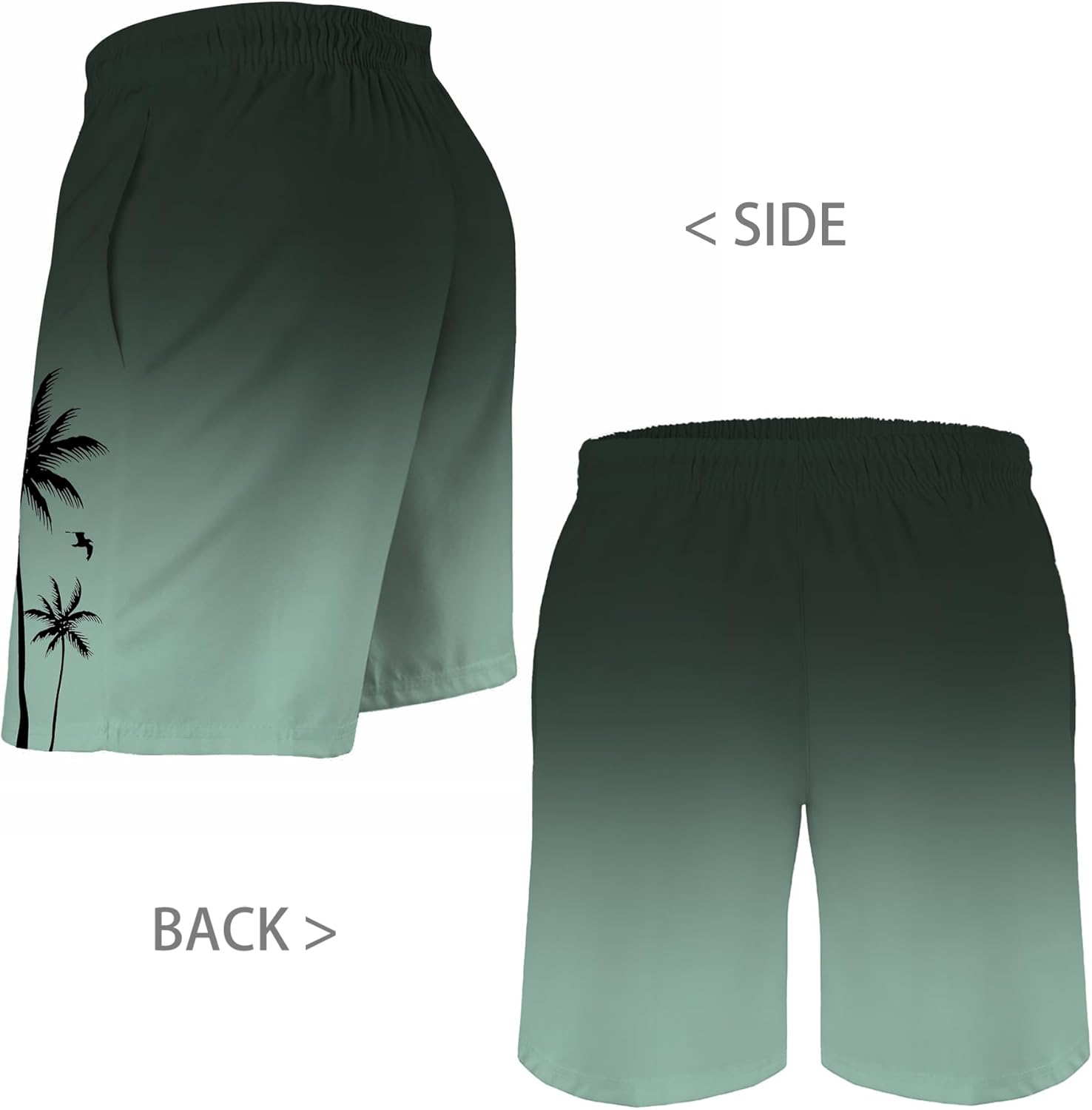 Men's Swim Trunk Hawaiian Mesh Lining Swimsuits Beach Shorts with Pockets - Picture 40 of 138