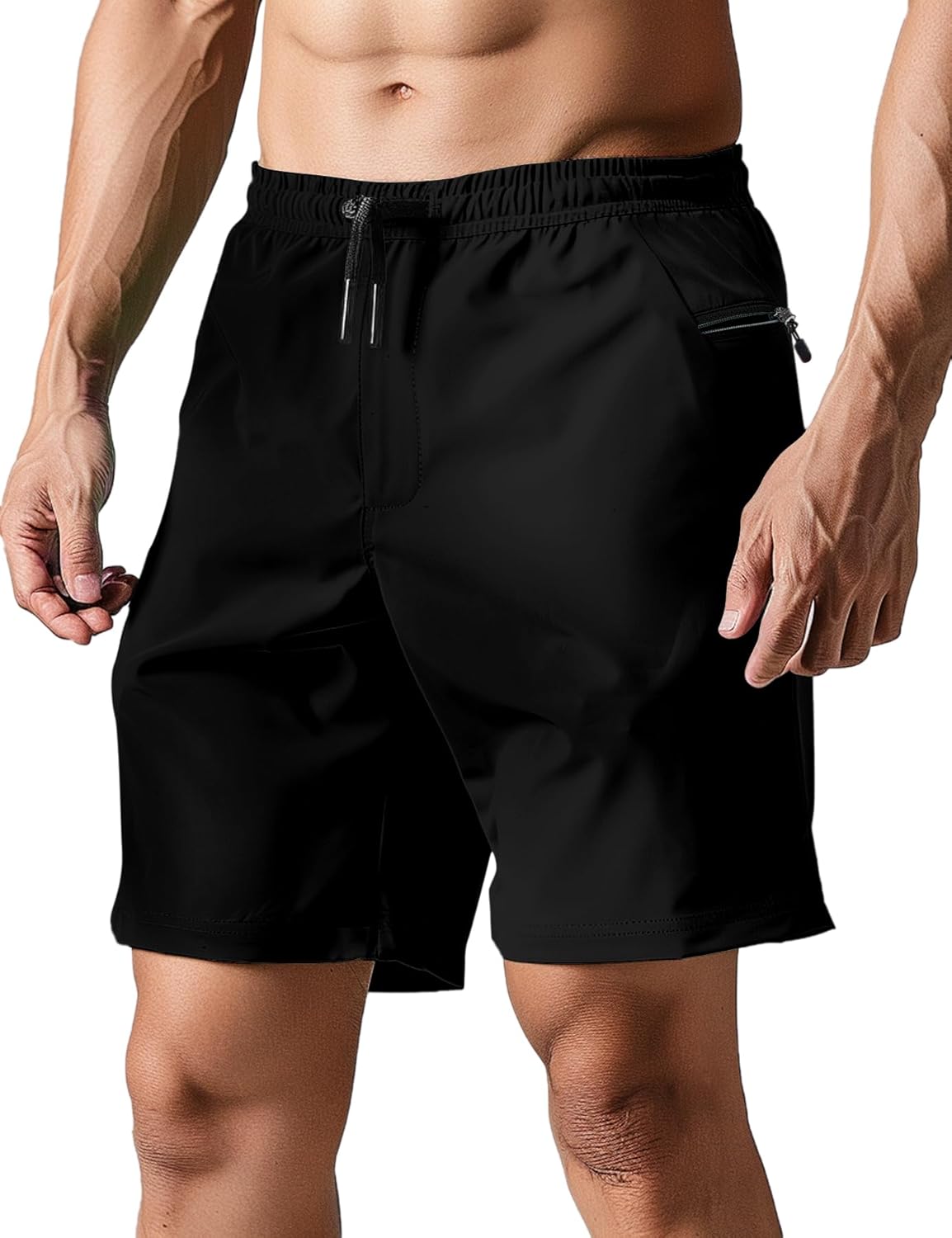 Herren Badehose Liner Boardshorts schnelltrocknend Badeshorts mit Reißverschlusstaschen - Bild 22 von 61