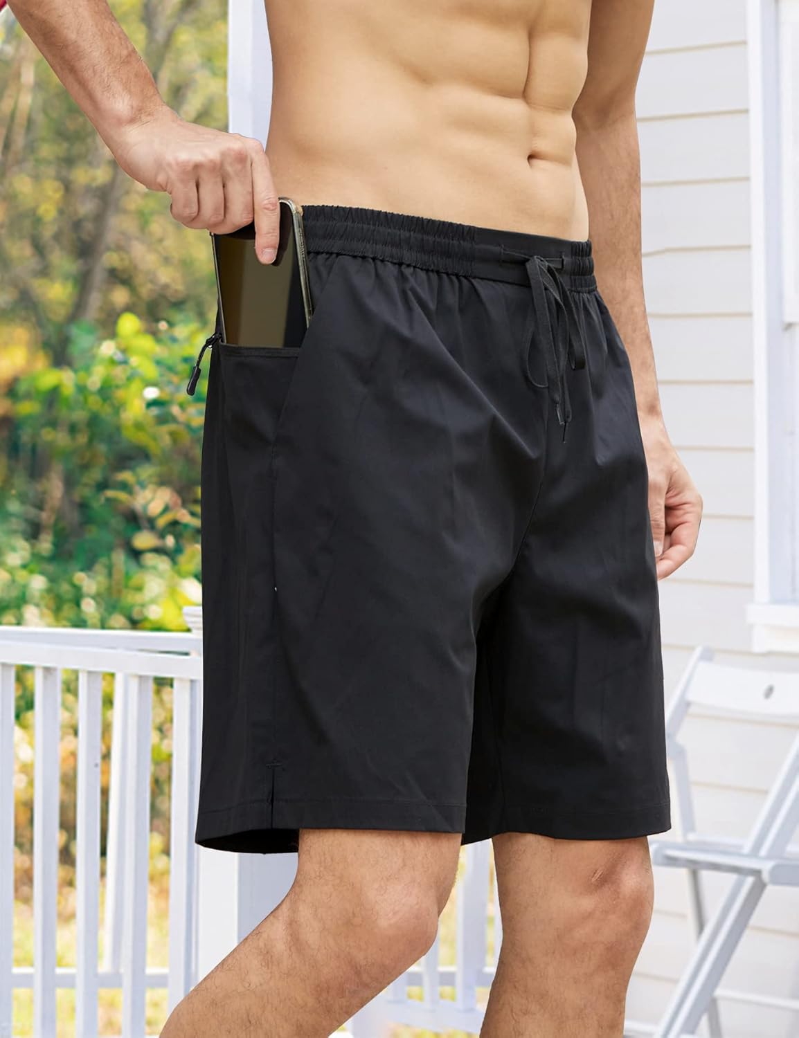 Herren Badehose Liner Boardshorts schnelltrocknend Badeshorts mit Reißverschlusstaschen - Bild 24 von 61
