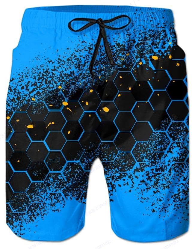 Herren Badehose schnelltrocknend Boardshorts Badeanzug mit Taschen Netzfutter - Bild 69 von 85
