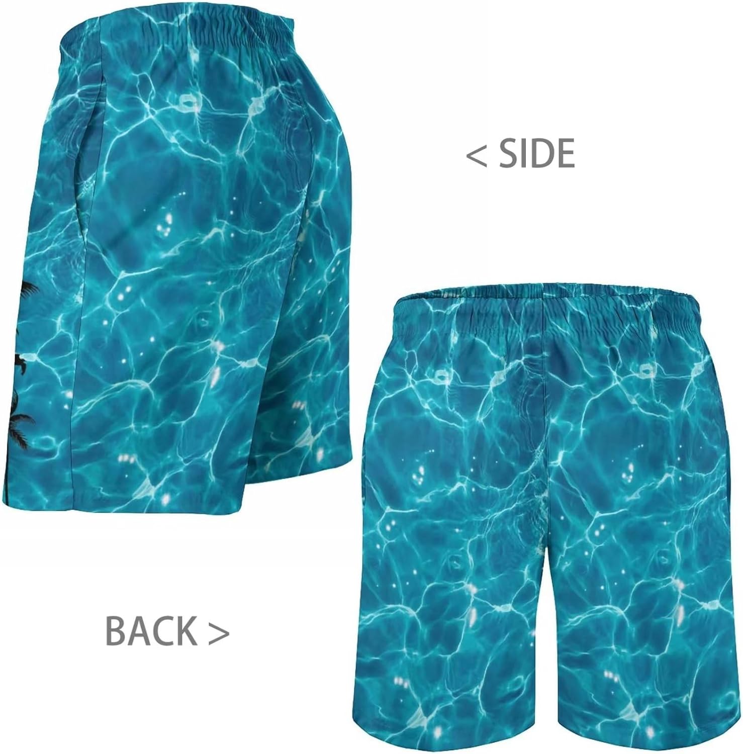 Men's Swim Trunk Hawaiian Mesh Lining Swimsuits Beach Shorts with Pockets - Picture 81 of 138