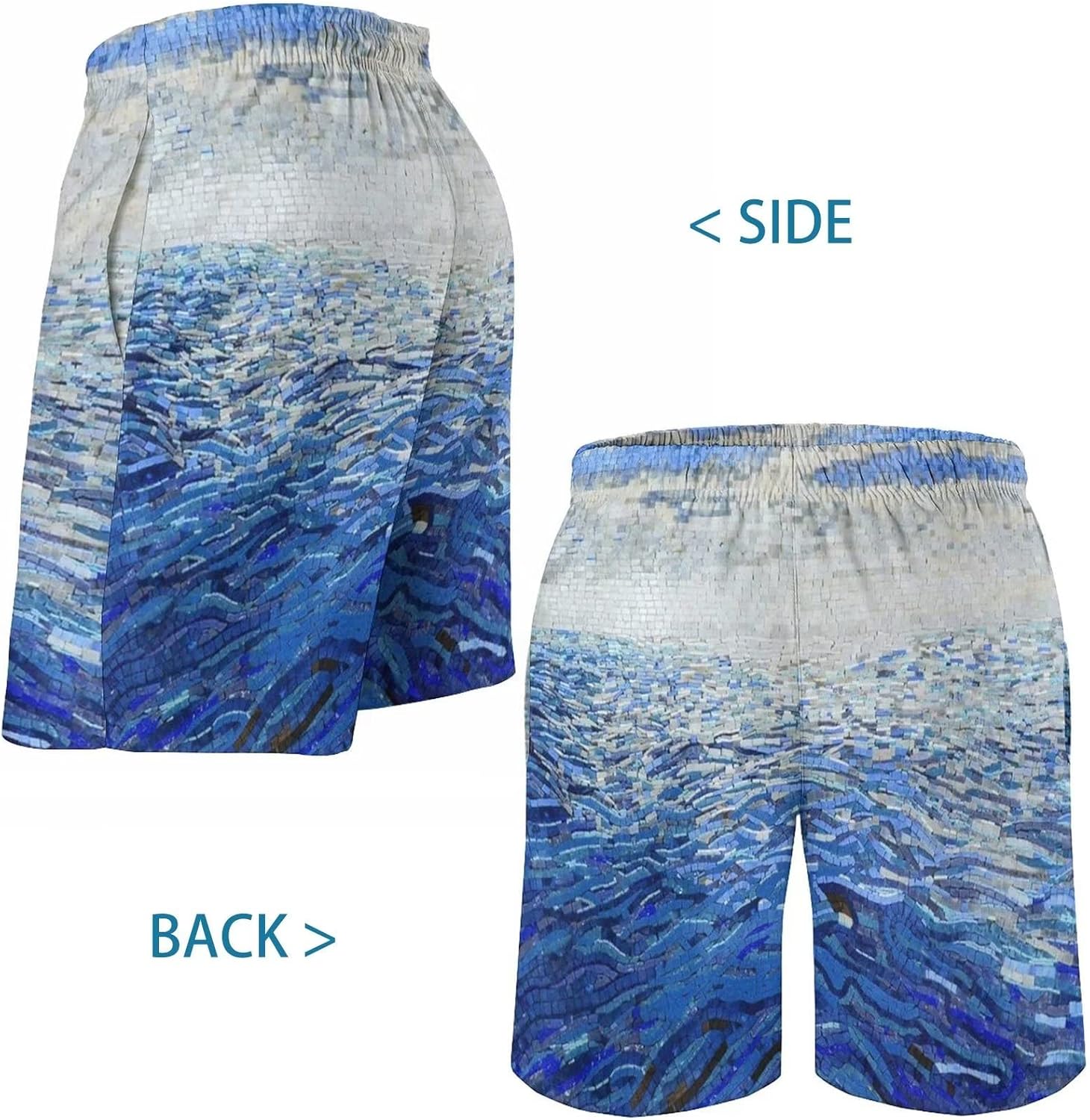Men's Swim Trunk Hawaiian Mesh Lining Swimsuits Beach Shorts with Pockets - Picture 119 of 138