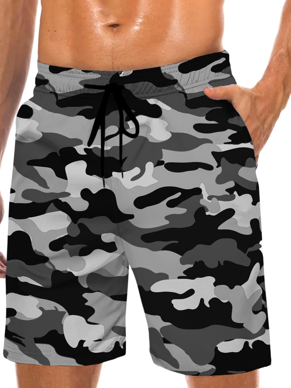 Men's Swim Trunk Hawaiian Mesh Lining Swimsuits Beach Shorts with Pockets - Picture 134 of 138