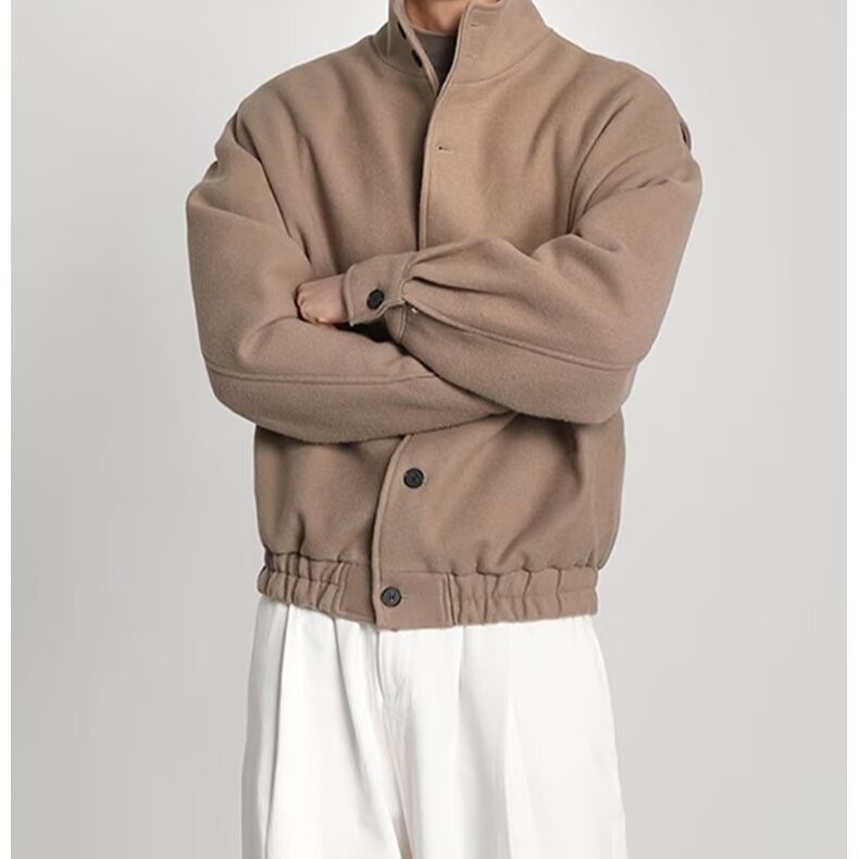 2025 autumn and winter trendy brand workwear stand collar jacket woolen coat - Picture 22 of 23