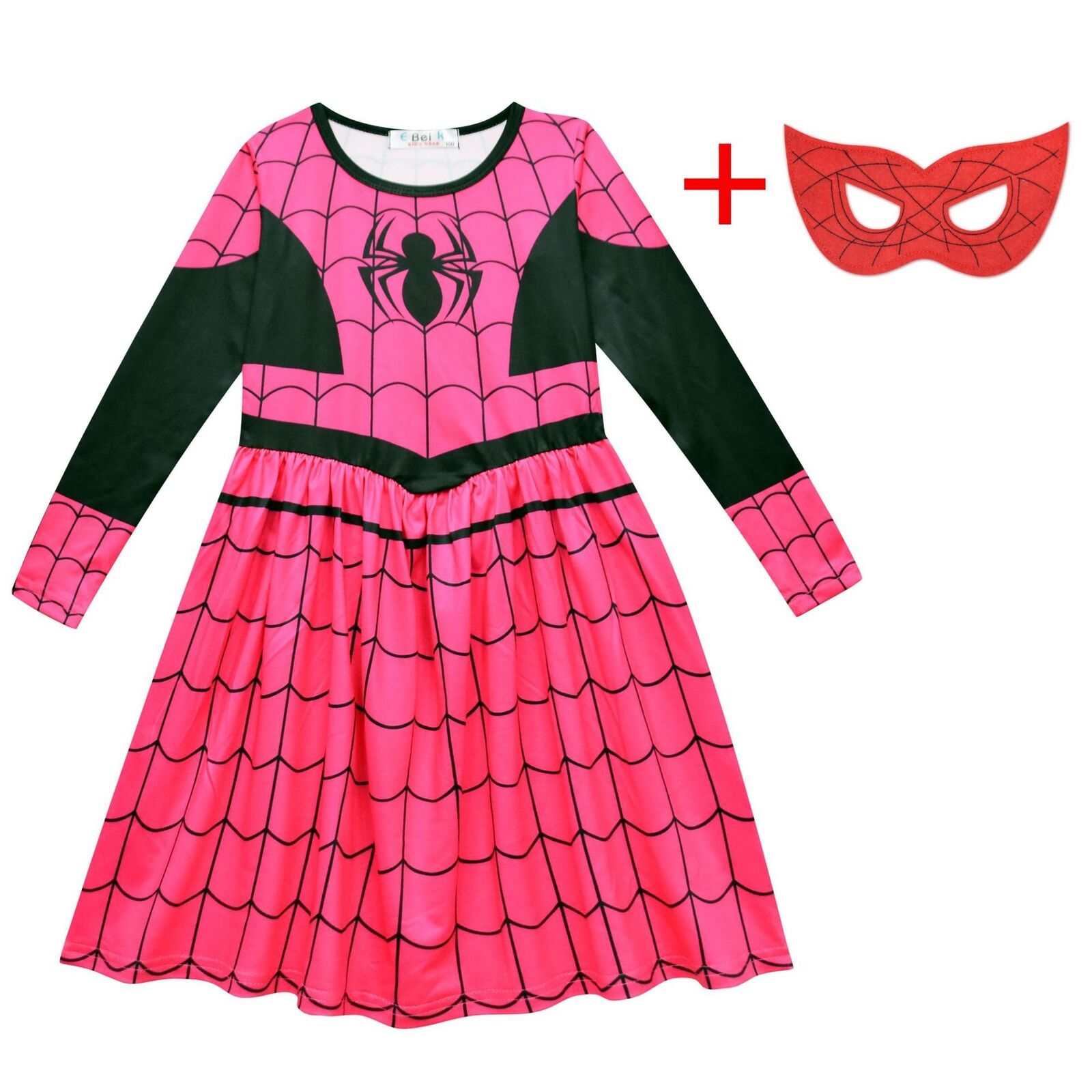 Girls Kids Spidergirl Costume Fancy Dress Up Superhero Spider-man Mask CosplayUK - Picture 18 of 20