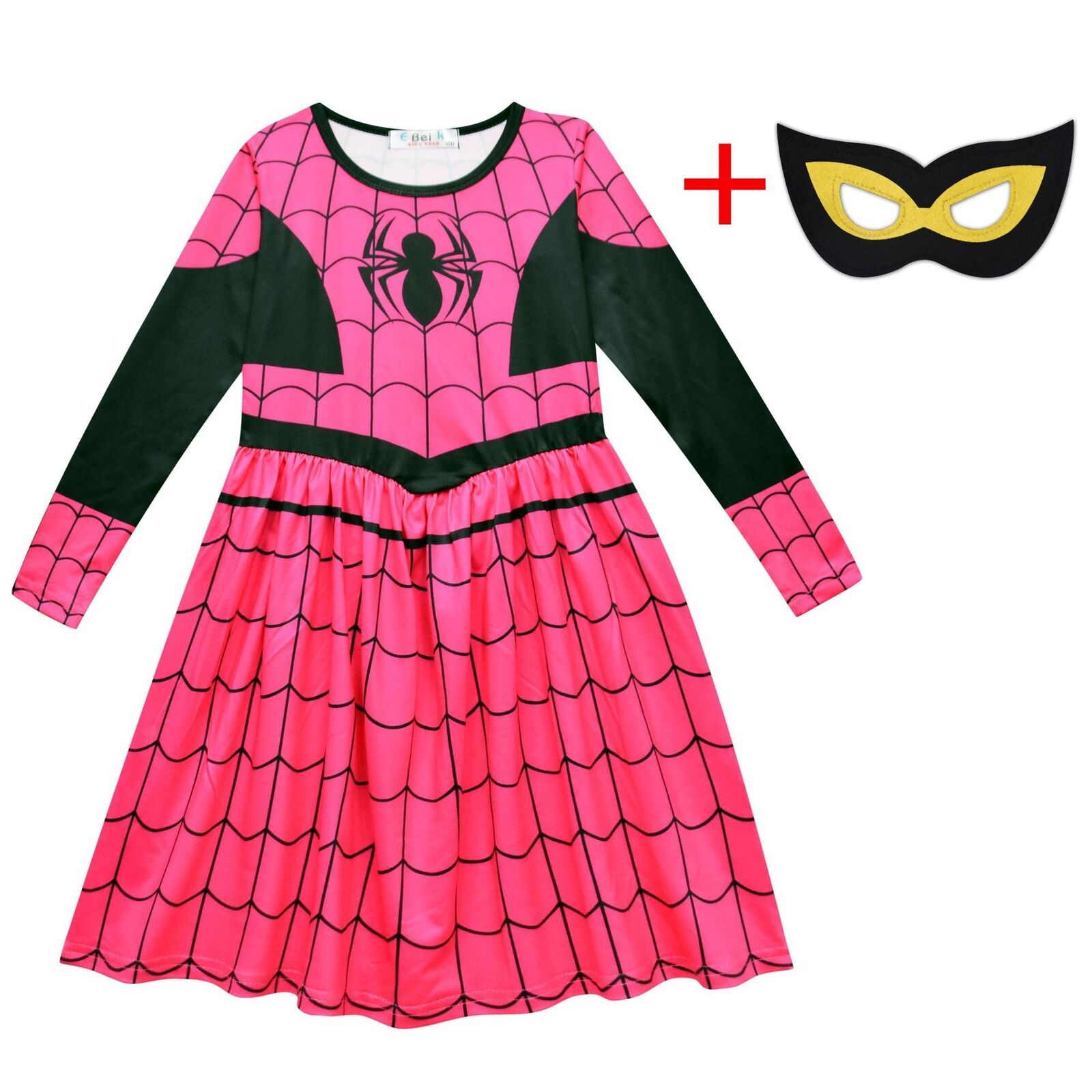 Girls Kids Spidergirl Costume Fancy Dress Up Superhero Spider-man Mask CosplayUK - Picture 17 of 20