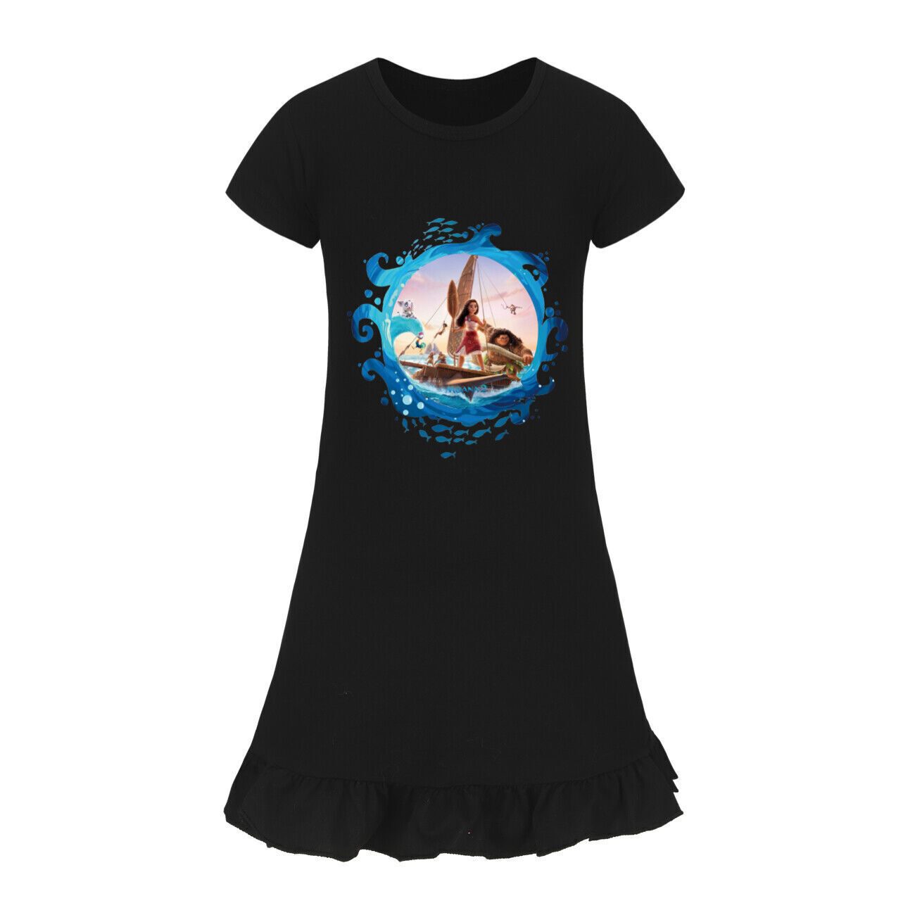 Kids Girls Moana Sleepwear Dress Kids Pyjamas Nightdress Nightwear Pjs 2-11 Year - Picture 33 of 61