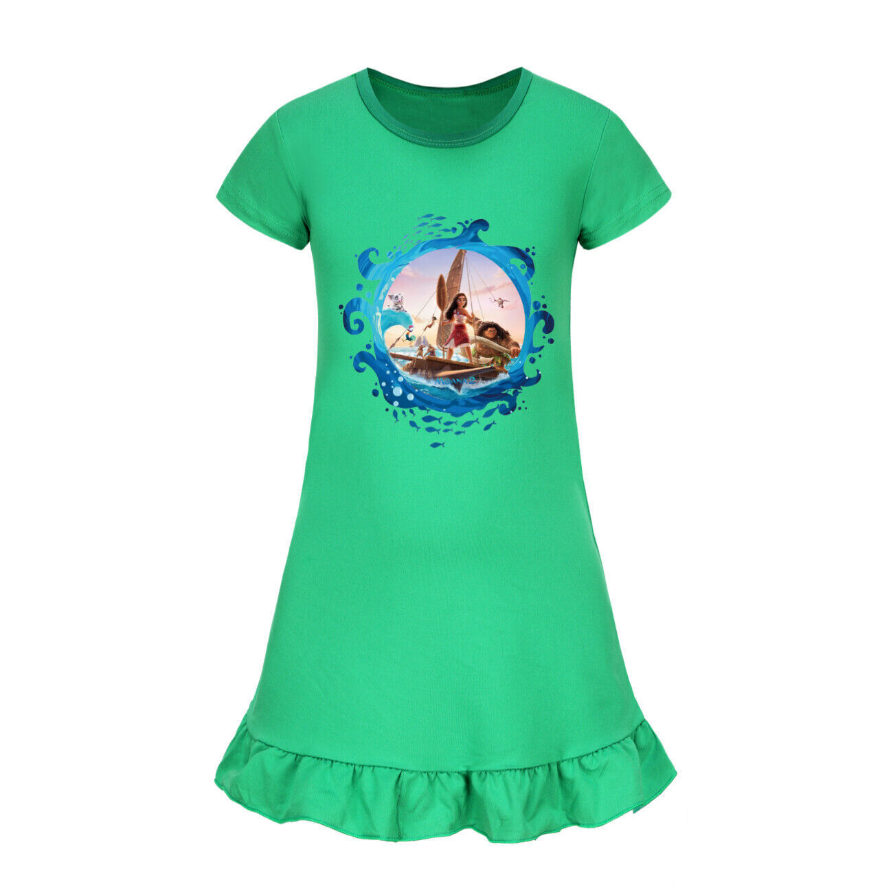 Kids Girls Moana Sleepwear Dress Kids Pyjamas Nightdress Nightwear Pjs 2-11 Year - Picture 35 of 61