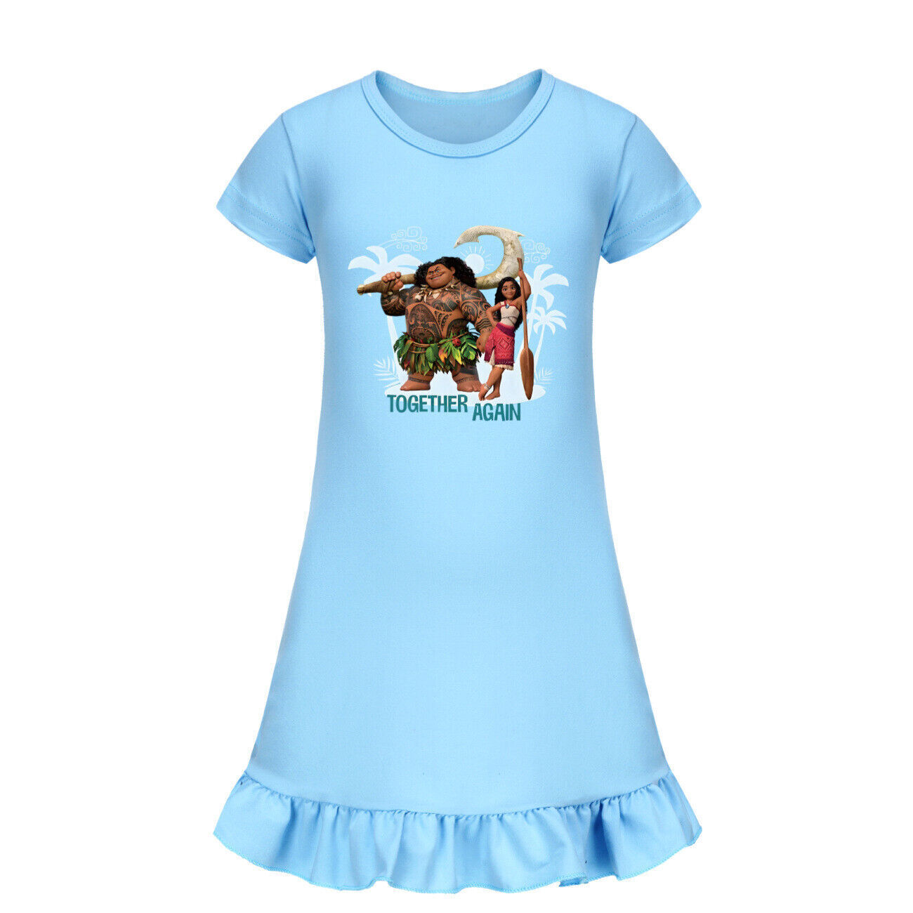 Kids Girls Moana Sleepwear Dress Kids Pyjamas Nightdress Nightwear Pjs 2-11 Year - Picture 38 of 61