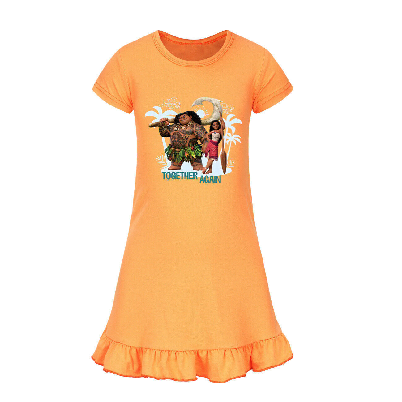 Kids Girls Moana Sleepwear Dress Kids Pyjamas Nightdress Nightwear Pjs 2-11 Year - Picture 40 of 61