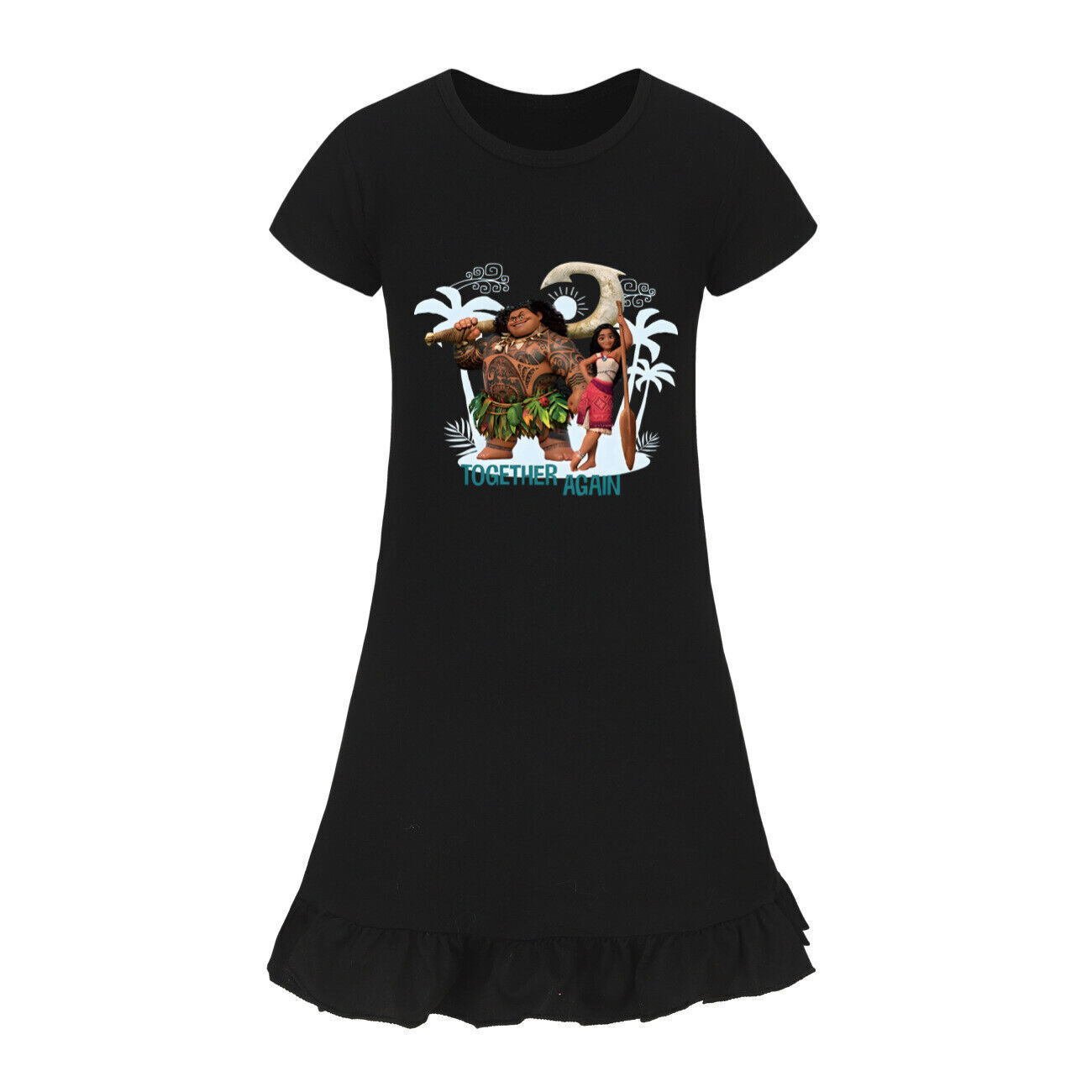 Kids Girls Moana Sleepwear Dress Kids Pyjamas Nightdress Nightwear Pjs 2-11 Year - Picture 44 of 61