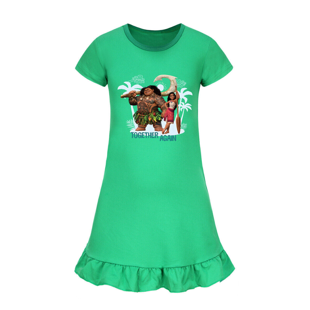 Kids Girls Moana Sleepwear Dress Kids Pyjamas Nightdress Nightwear Pjs 2-11 Year - Picture 46 of 61