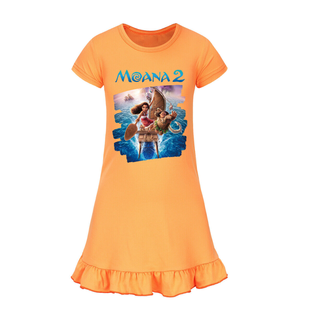 Kids Girls Moana Sleepwear Dress Kids Pyjamas Nightdress Nightwear Pjs 2-11 Year - Picture 51 of 61