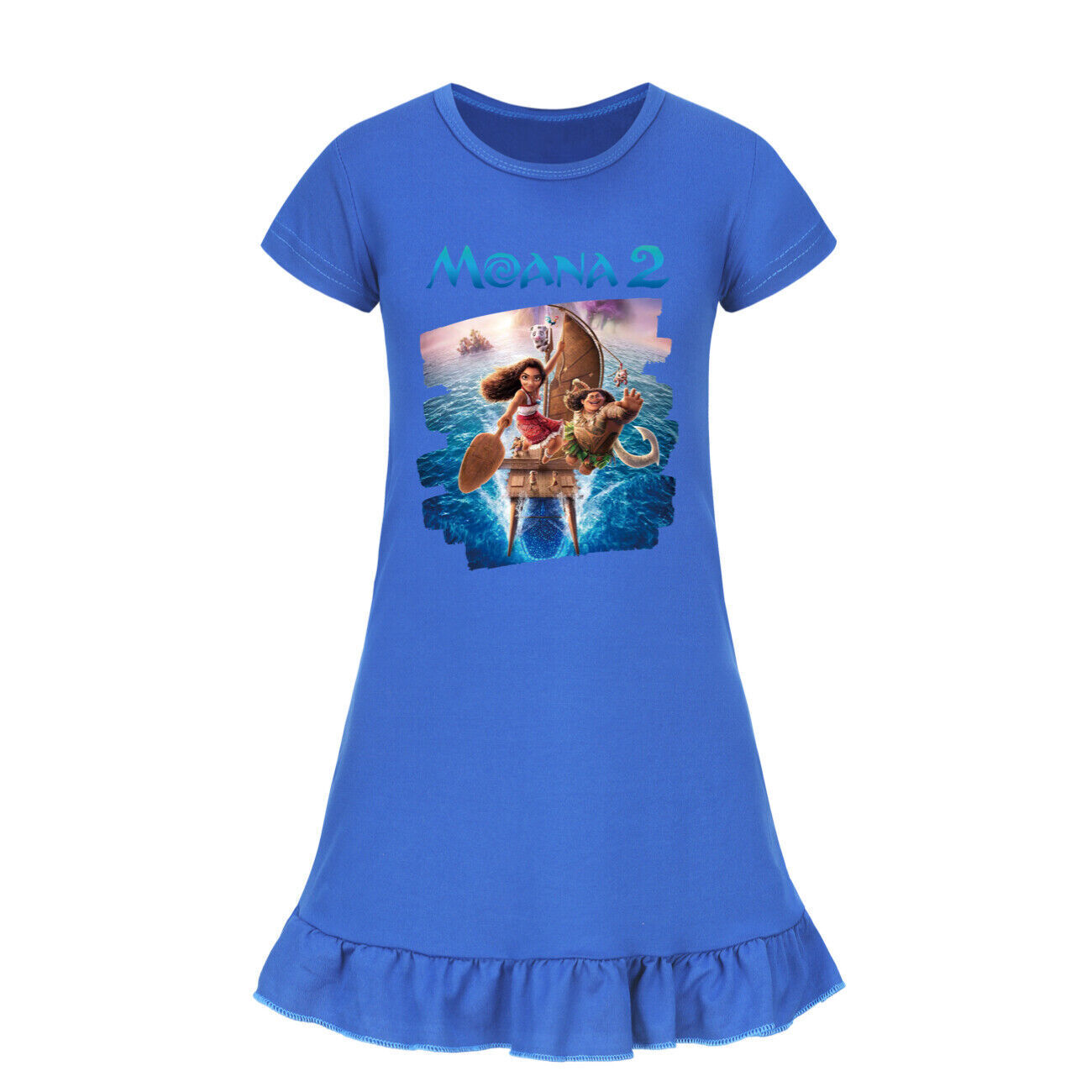 Kids Girls Moana Sleepwear Dress Kids Pyjamas Nightdress Nightwear Pjs 2-11 Year - Picture 55 of 61