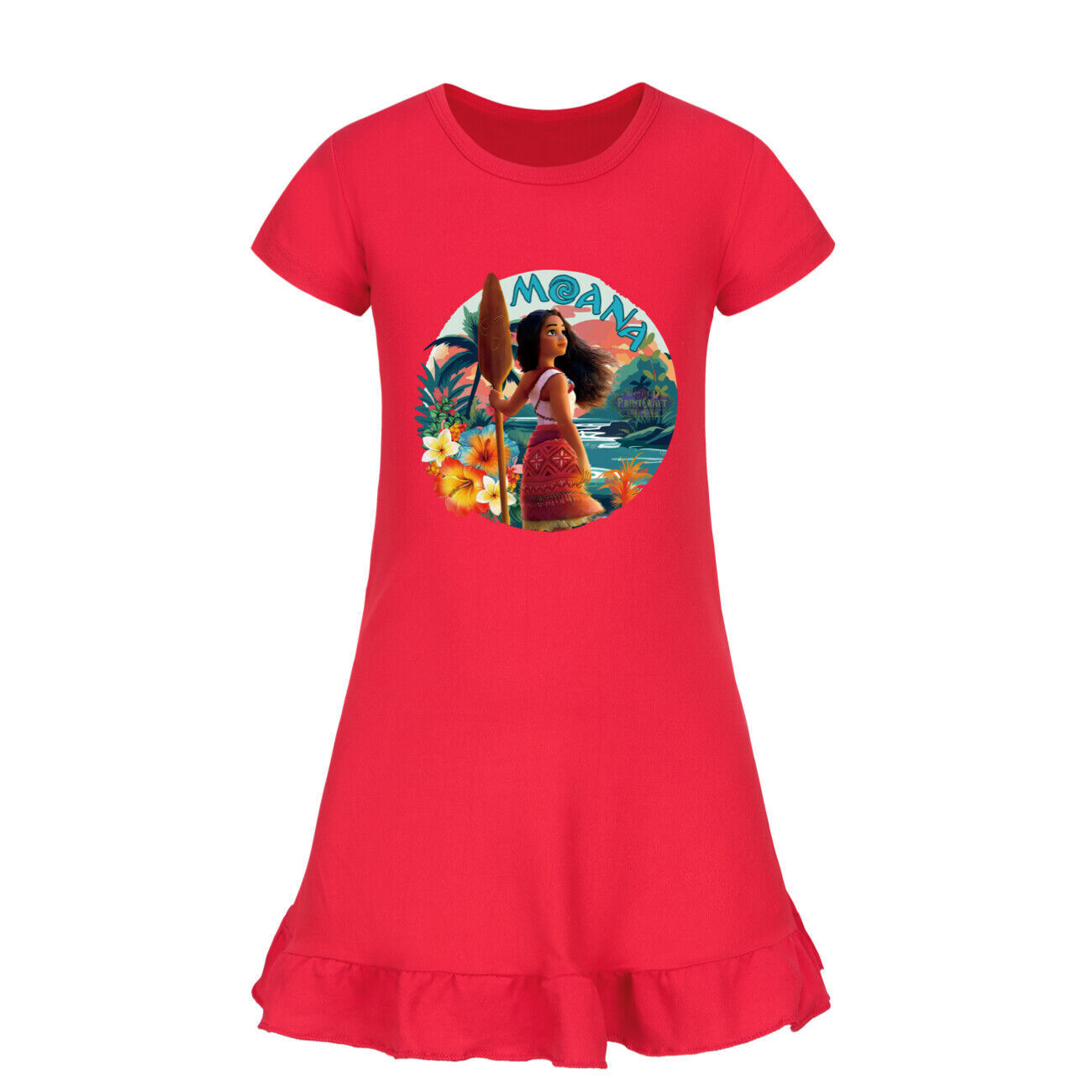 Kids Girls Moana Sleepwear Dress Kids Pyjamas Nightdress Nightwear Pjs 2-11 Year - Picture 56 of 61