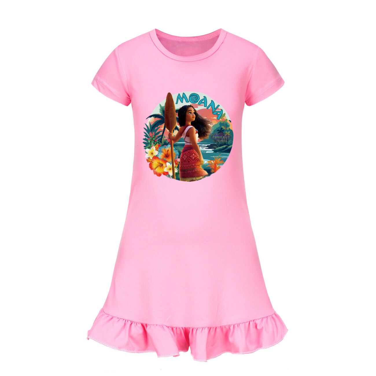 Kids Girls Moana Sleepwear Dress Kids Pyjamas Nightdress Nightwear Pjs 2-11 Year - Picture 57 of 61