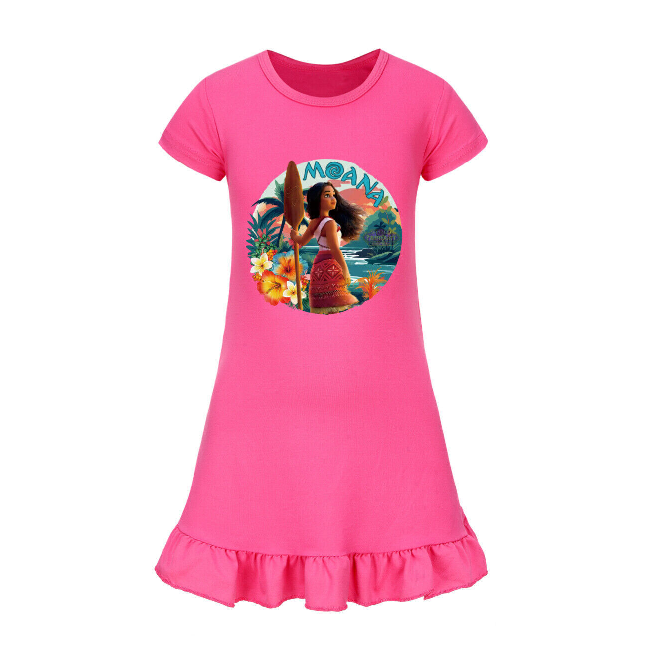 Kids Girls Moana Sleepwear Dress Kids Pyjamas Nightdress Nightwear Pjs 2-11 Year - Picture 59 of 61