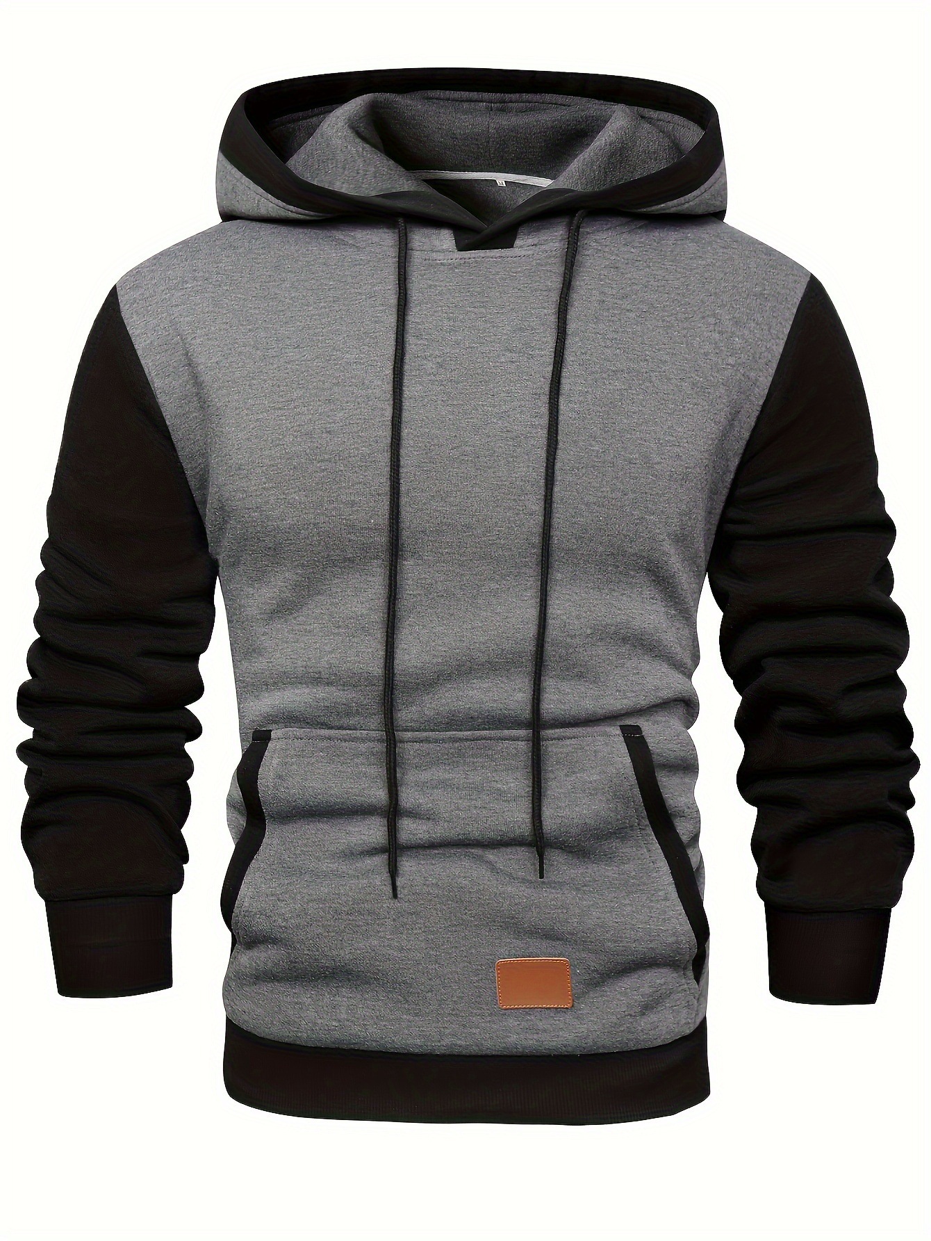 Sudadera con capucha de moda color retazos para hombre más polar ropa deportiva informal sudaderas - Imagen 27 de 27
