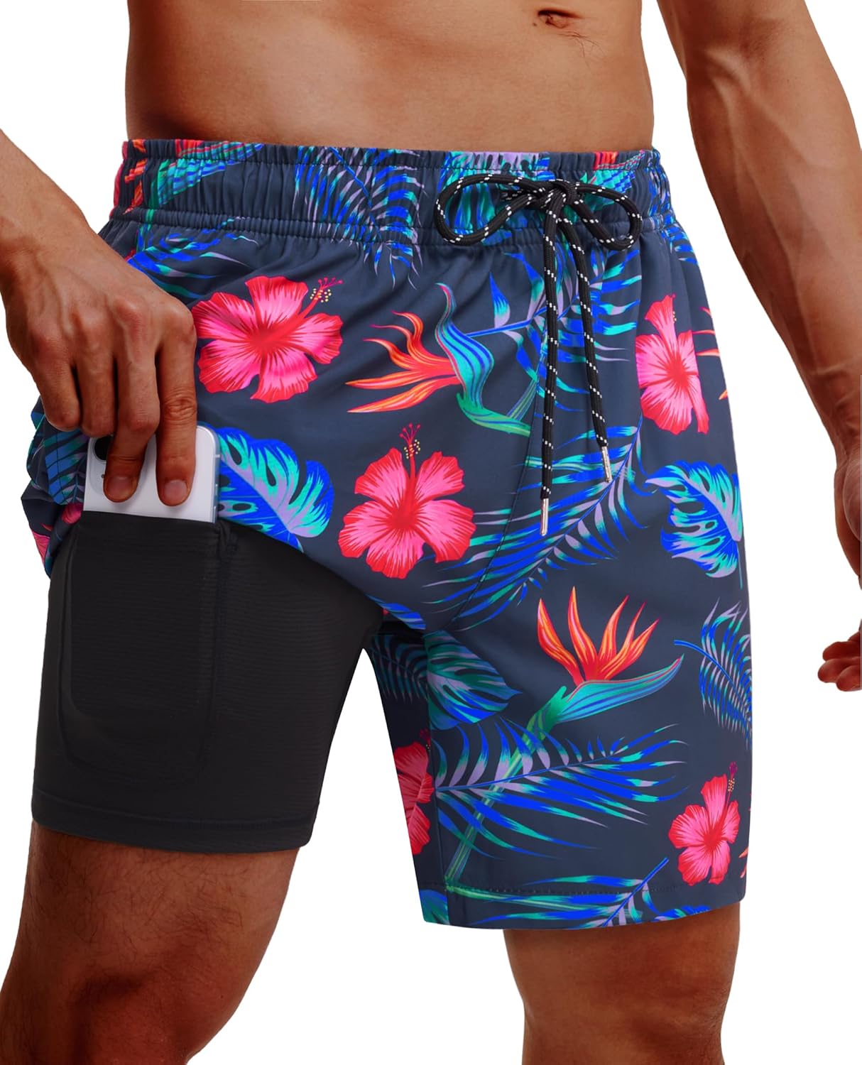 Herren Badehose mit Innenfutter Badeshorts schnelltrocknend Badeanzüge mit Taschen - Bild 39 von 138