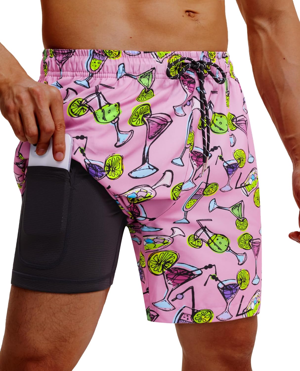 Herren Badehose mit Innenfutter Badeshorts schnelltrocknend Badeanzüge mit Taschen - Bild 43 von 138