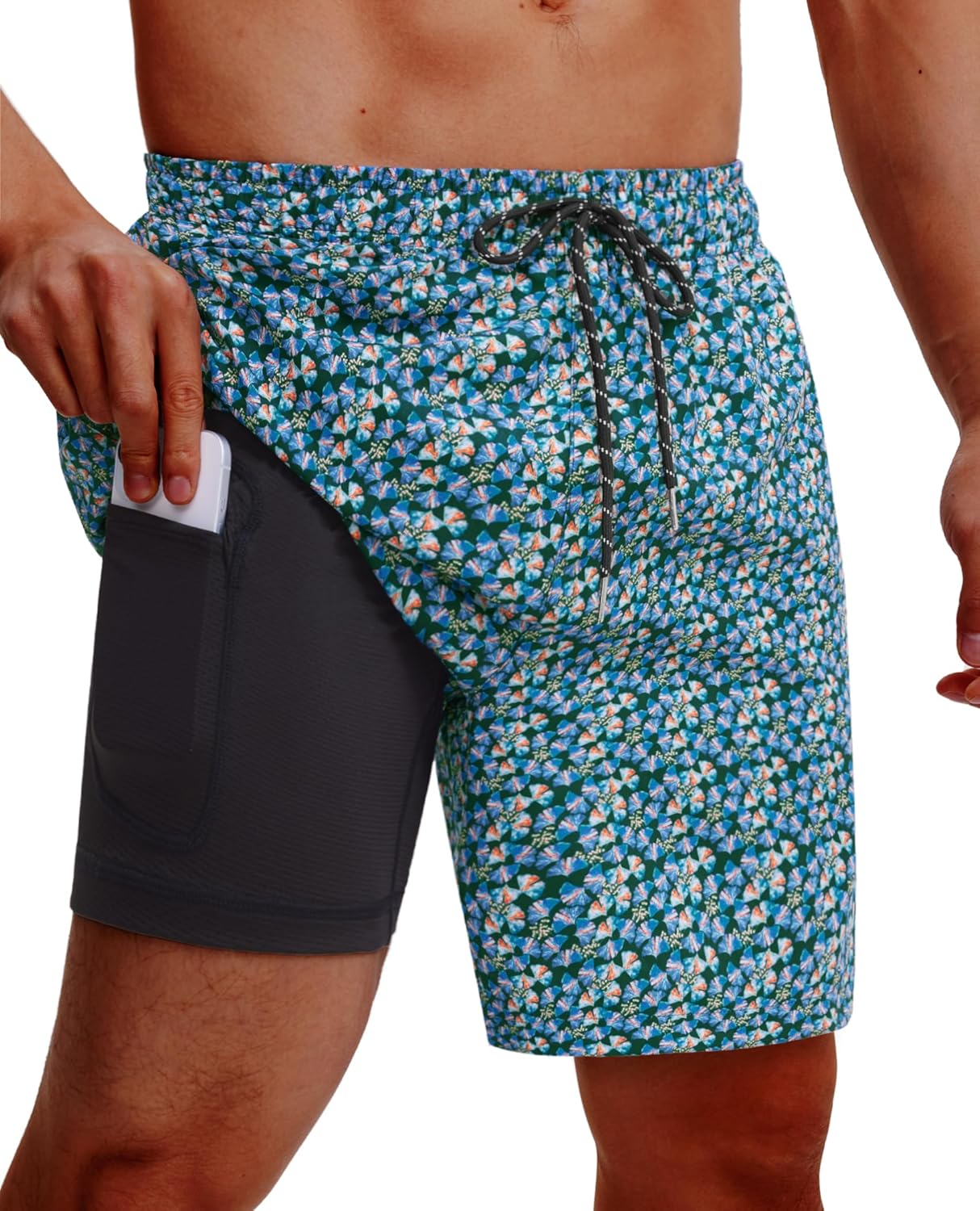 Herren Badehose mit Innenfutter Badeshorts schnelltrocknend Badeanzüge mit Taschen - Bild 79 von 138