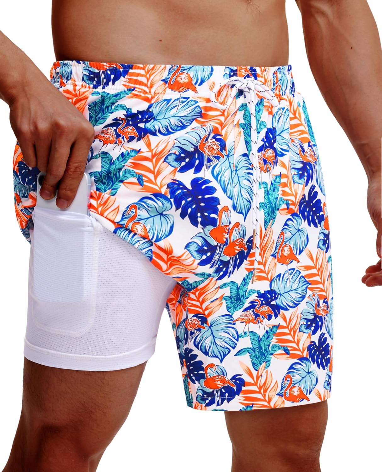 Herren Badehose mit Innenfutter Badeshorts schnelltrocknend Badeanzüge mit Taschen - Bild 91 von 138