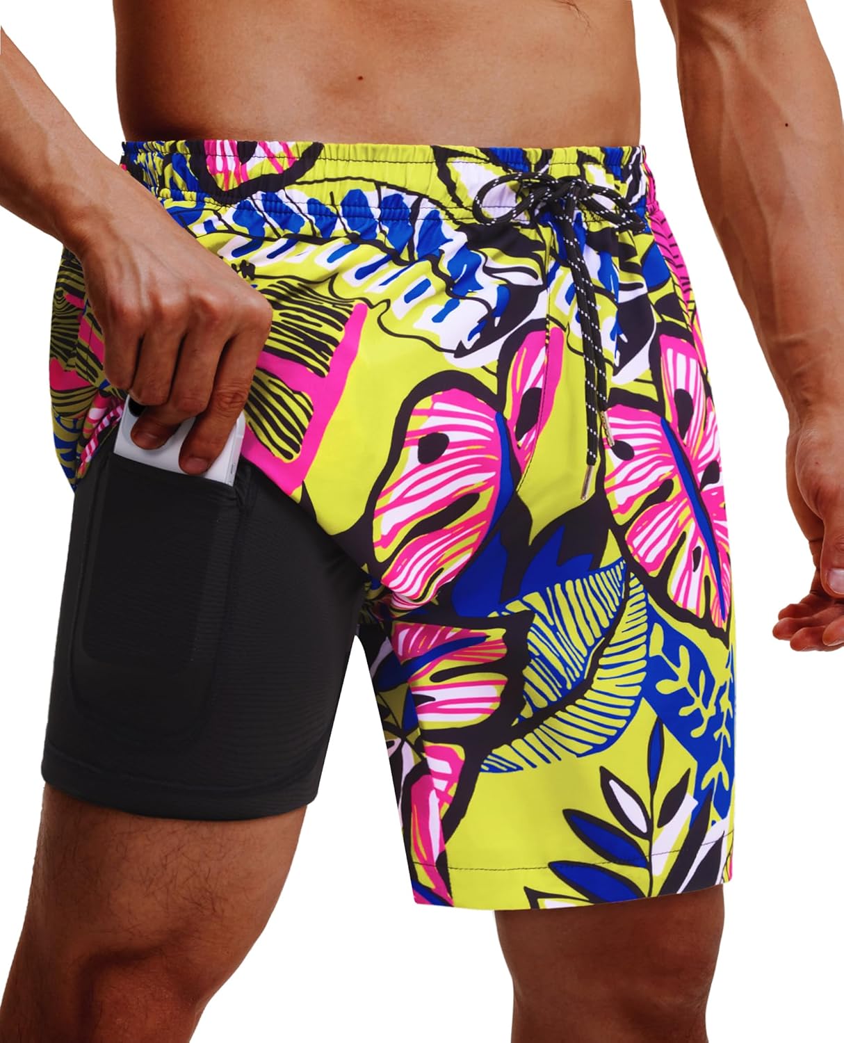 Herren Badehose mit Innenfutter Badeshorts schnelltrocknend Badeanzüge mit Taschen - Bild 95 von 138