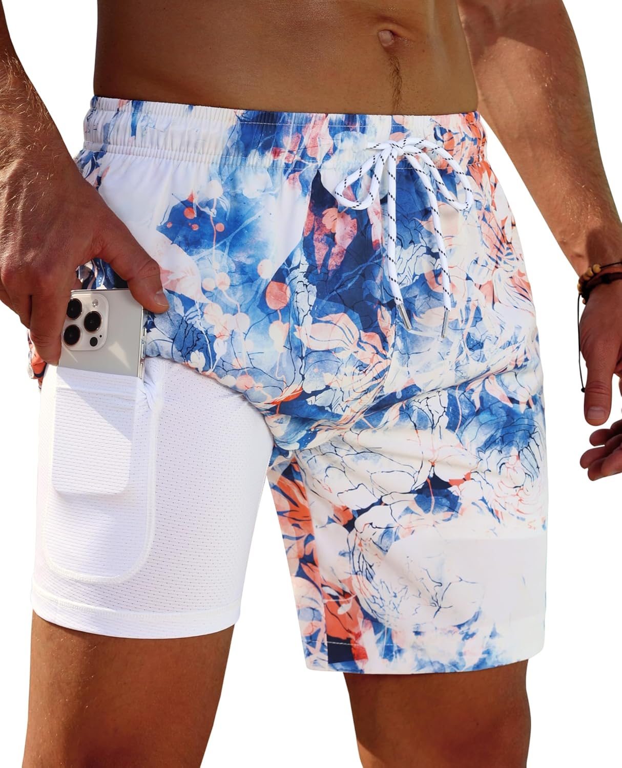 Herren Badehose mit Innenfutter Badeshorts schnelltrocknend Badeanzüge mit Taschen - Bild 99 von 138