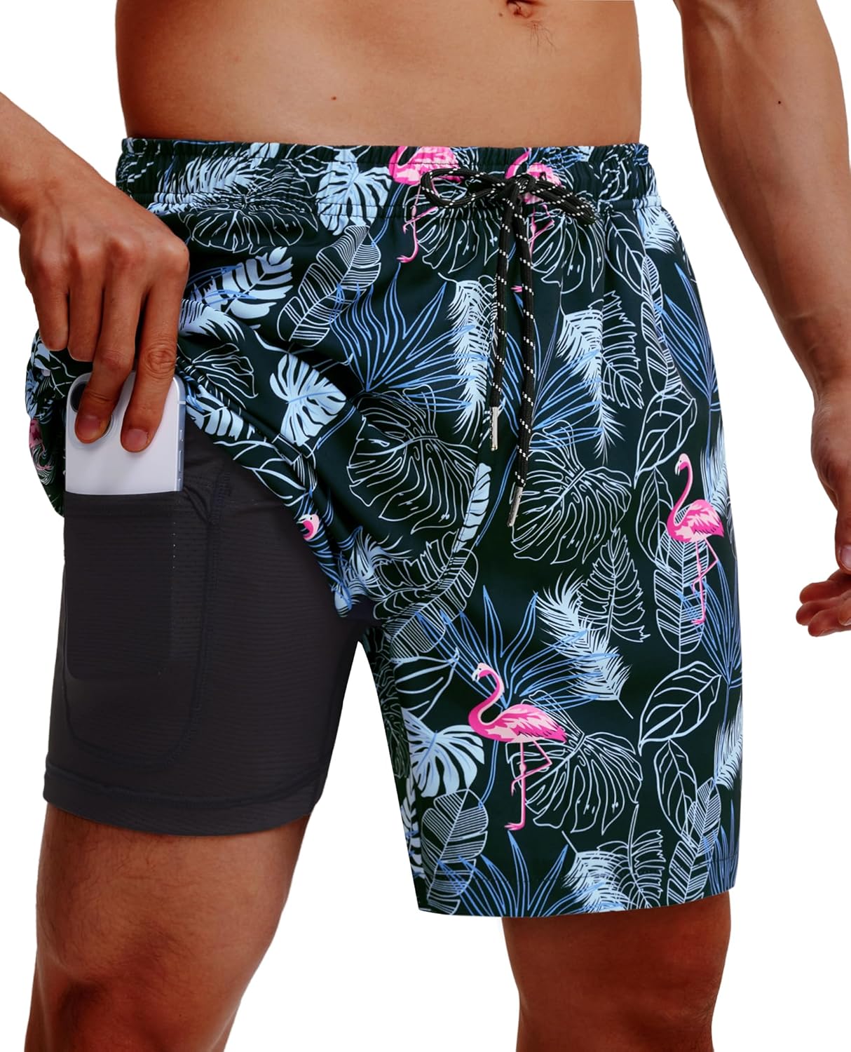 Herren Badehose mit Innenfutter Badeshorts schnelltrocknend Badeanzüge mit Taschen - Bild 107 von 138