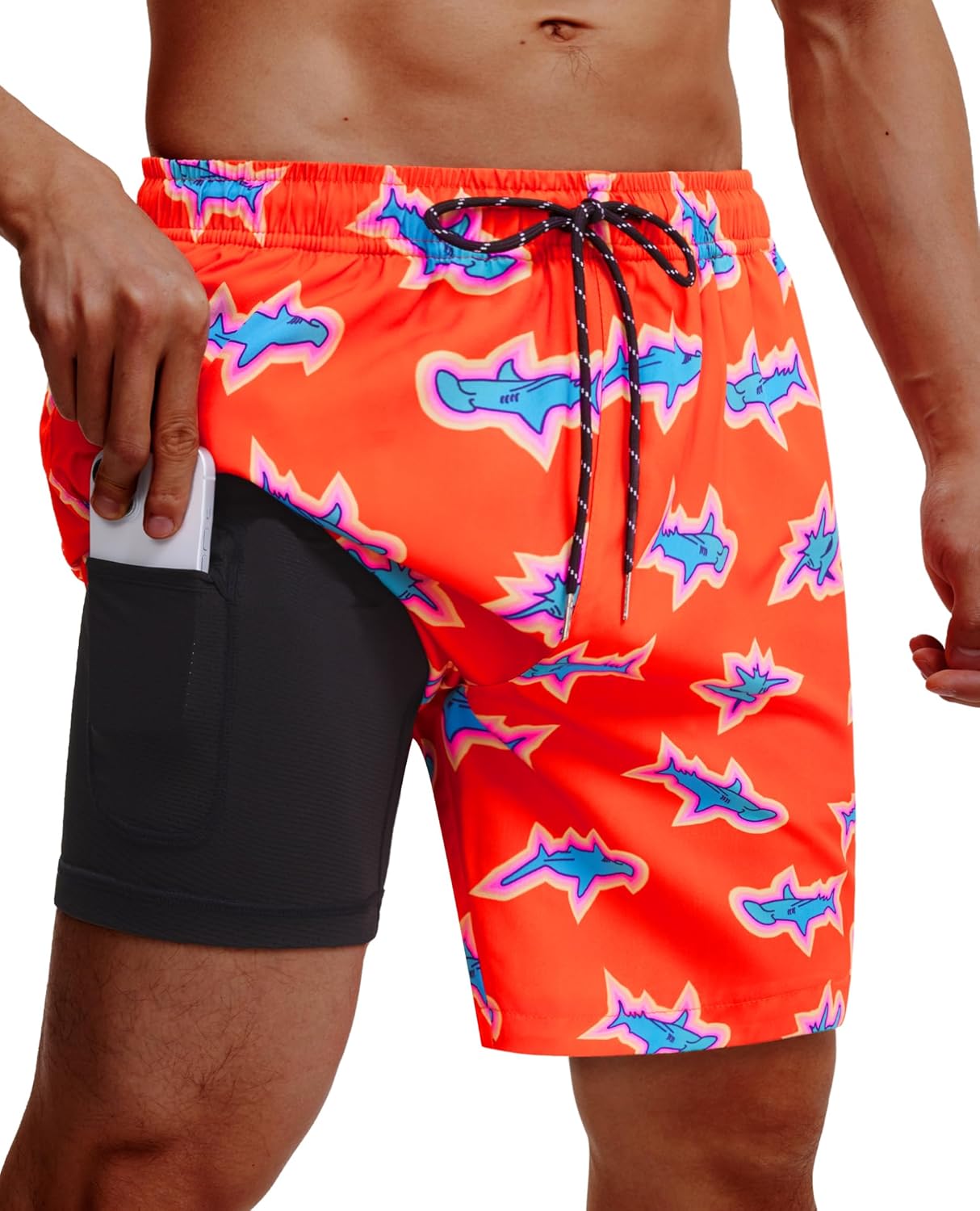 Herren Badehose mit Innenfutter Badeshorts schnelltrocknend Badeanzüge mit Taschen - Bild 111 von 138