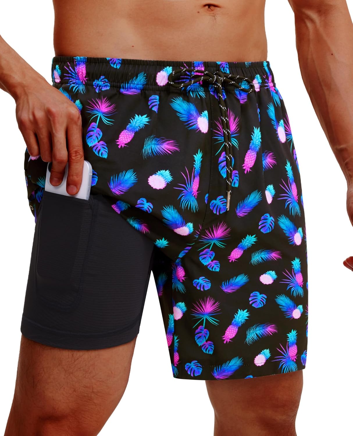 Herren Badehose mit Innenfutter Badeshorts schnelltrocknend Badeanzüge mit Taschen - Bild 119 von 138