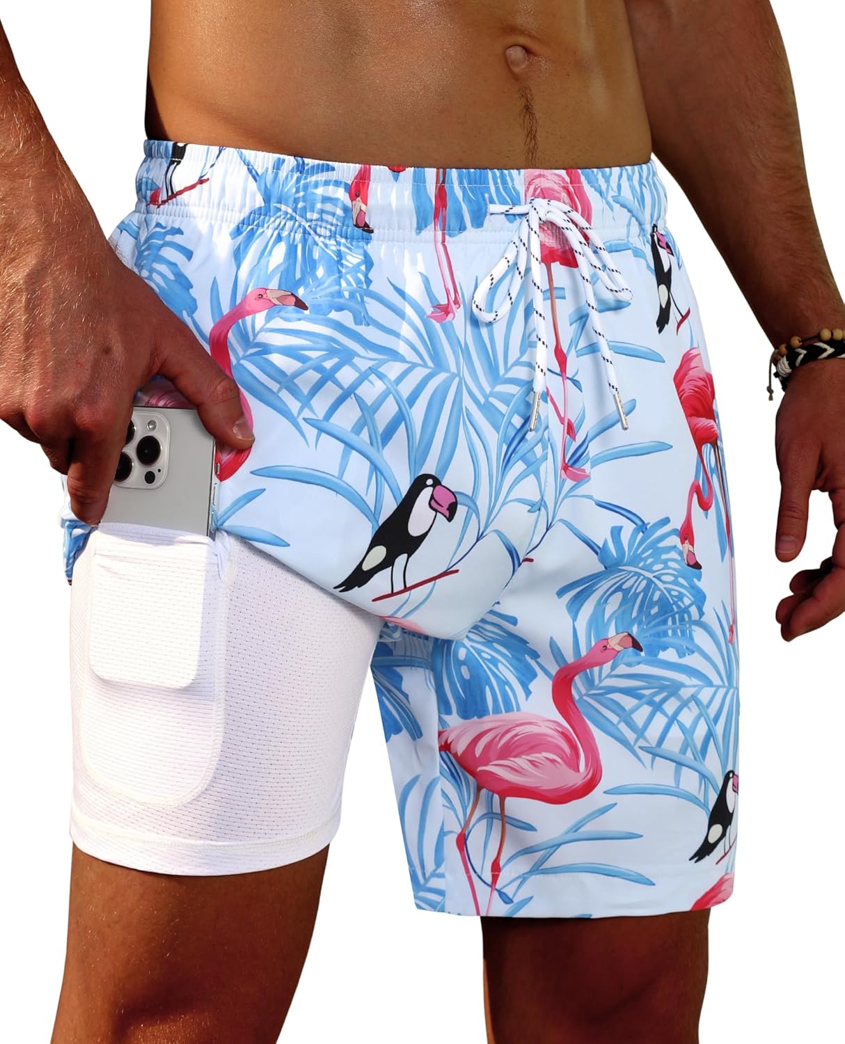 Herren Badehose mit Innenfutter Badeshorts schnelltrocknend Badeanzüge mit Taschen - Bild 127 von 138