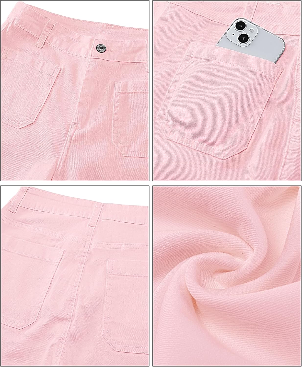 Trendige Damen High Waist Schlag Jeans Stretchy Cropped Wide Leg Denim Hose - Bild 130 von 146