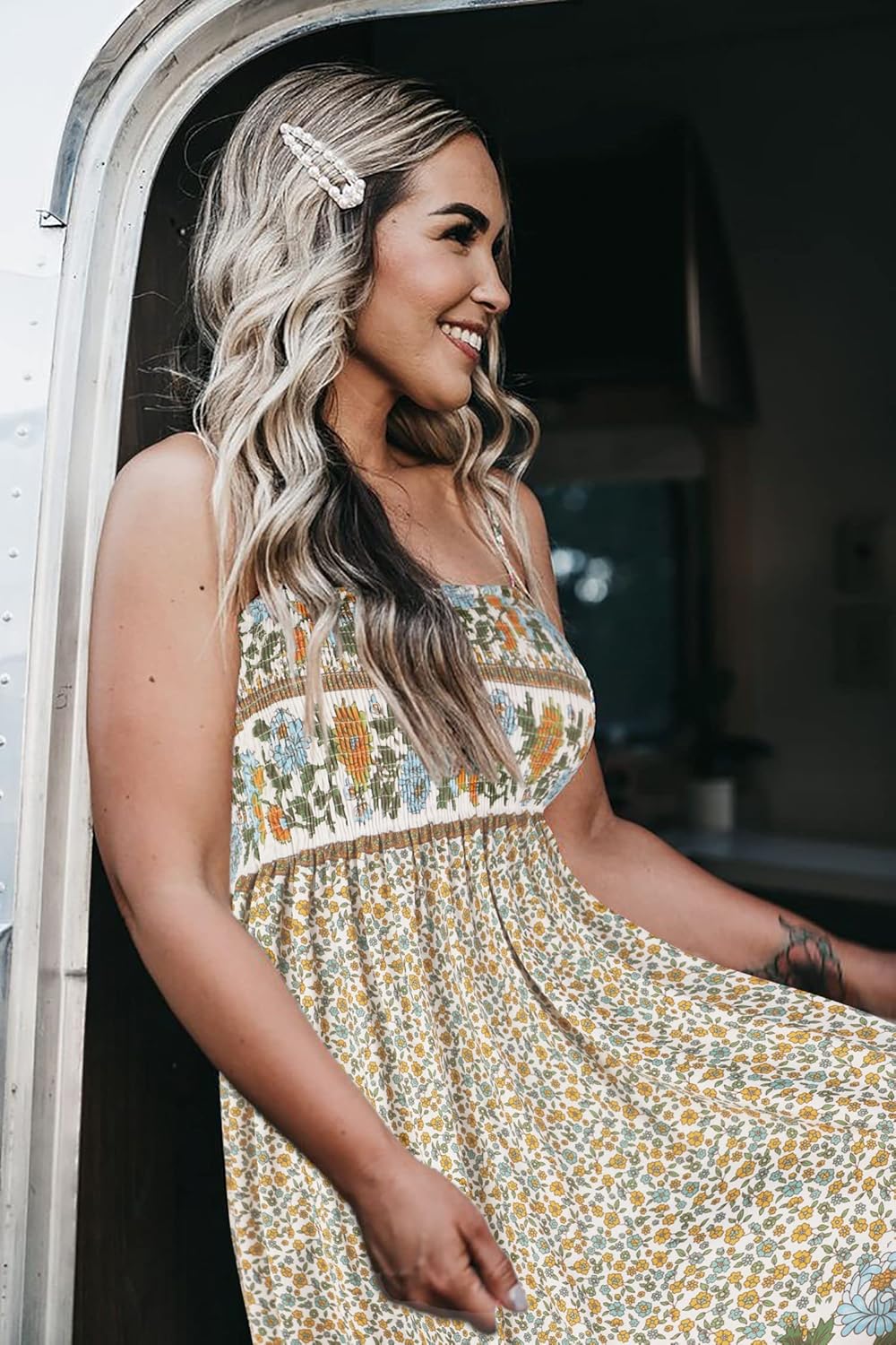 Summer Dresses for Women Beach Cover Ups Strapless Boho Floral Print Sundress - Picture 103 of 248