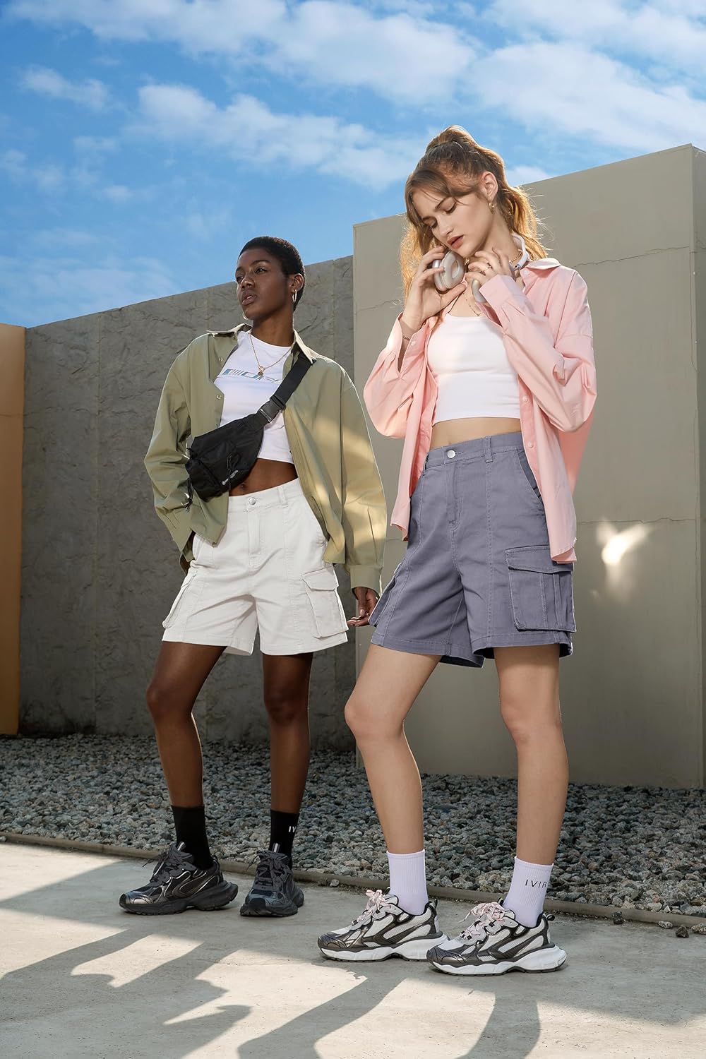Bermuda Shorts für Damen Cargoshorts Gummibund Shorts für Sommer Freizeit - Bild 45 von 77