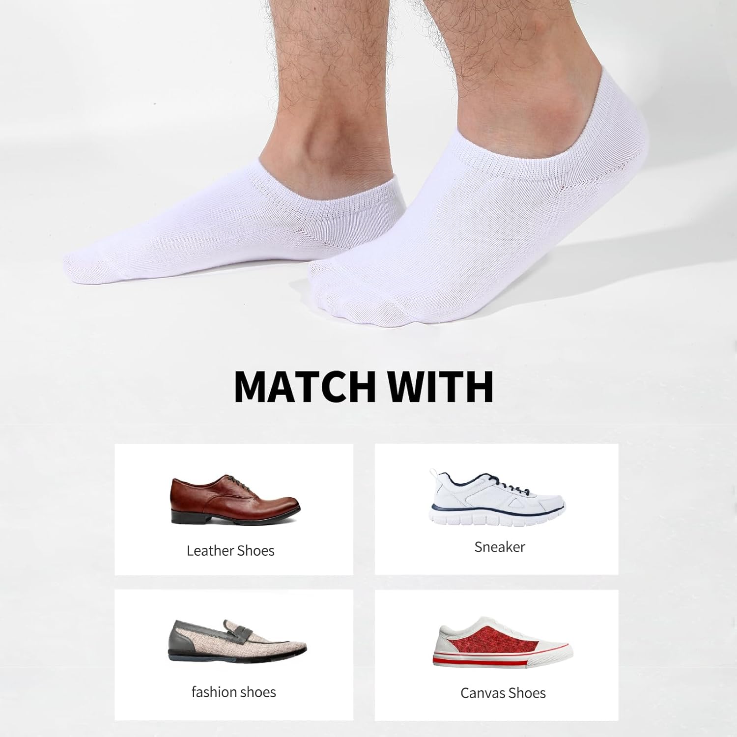 6/10 Pairs Non-Slip No Show Ankle Socks - Low Cut Invisible Liner for Women Men - Bild 29 von 59
