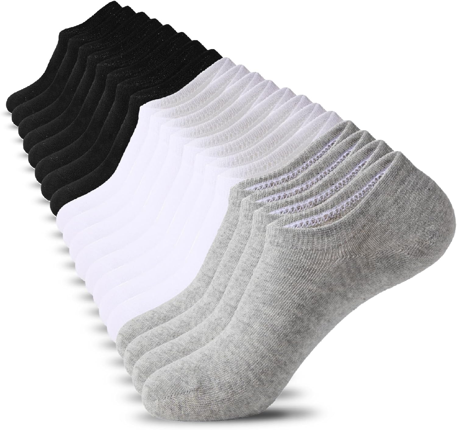 6/10 Pairs Non-Slip No Show Ankle Socks - Low Cut Invisible Liner for Women Men - Bild 30 von 59