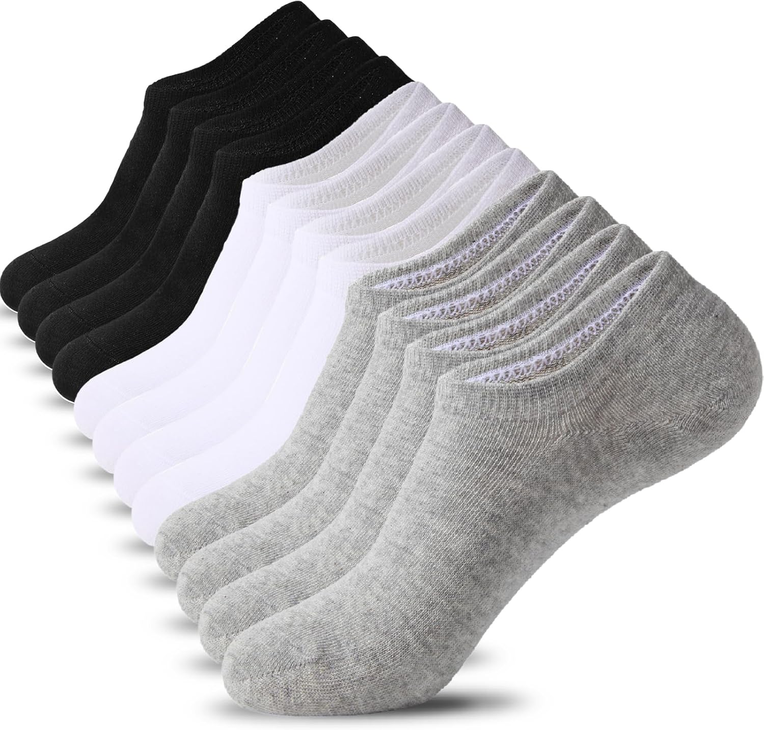 6/10 Pairs Non-Slip No Show Ankle Socks - Low Cut Invisible Liner for Women Men - Bild 48 von 59